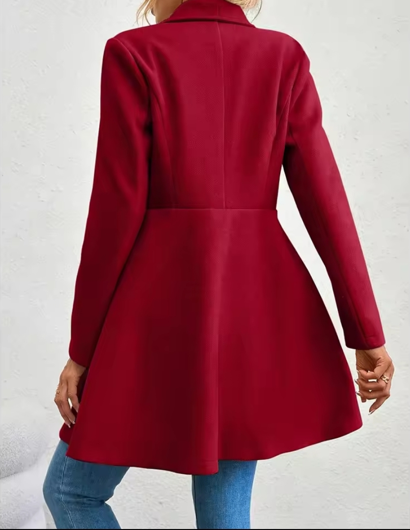 Elegant Red Winter Coat For Women