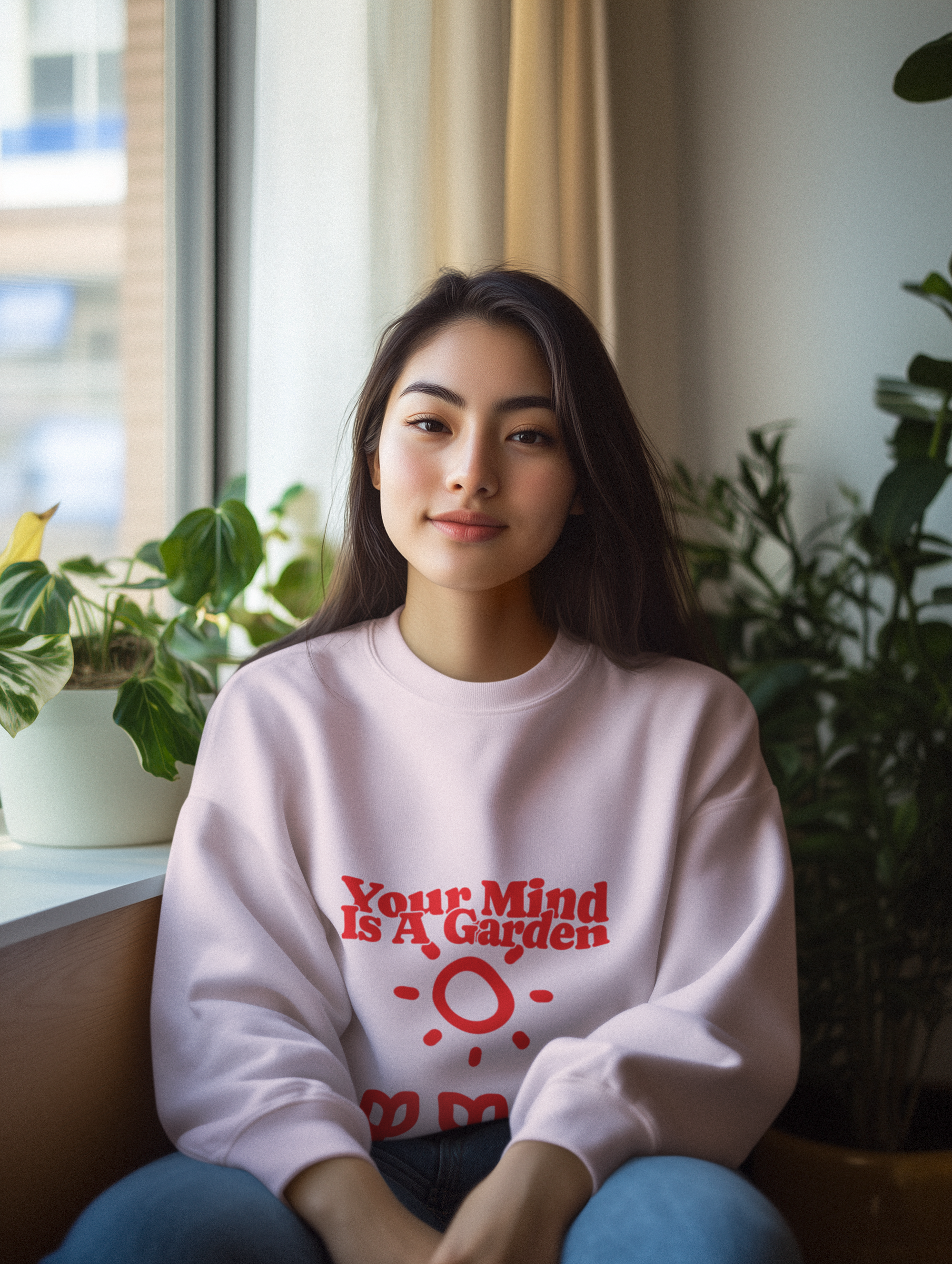 Your Mind Is A Garden Pink Graphic Sweatshirt