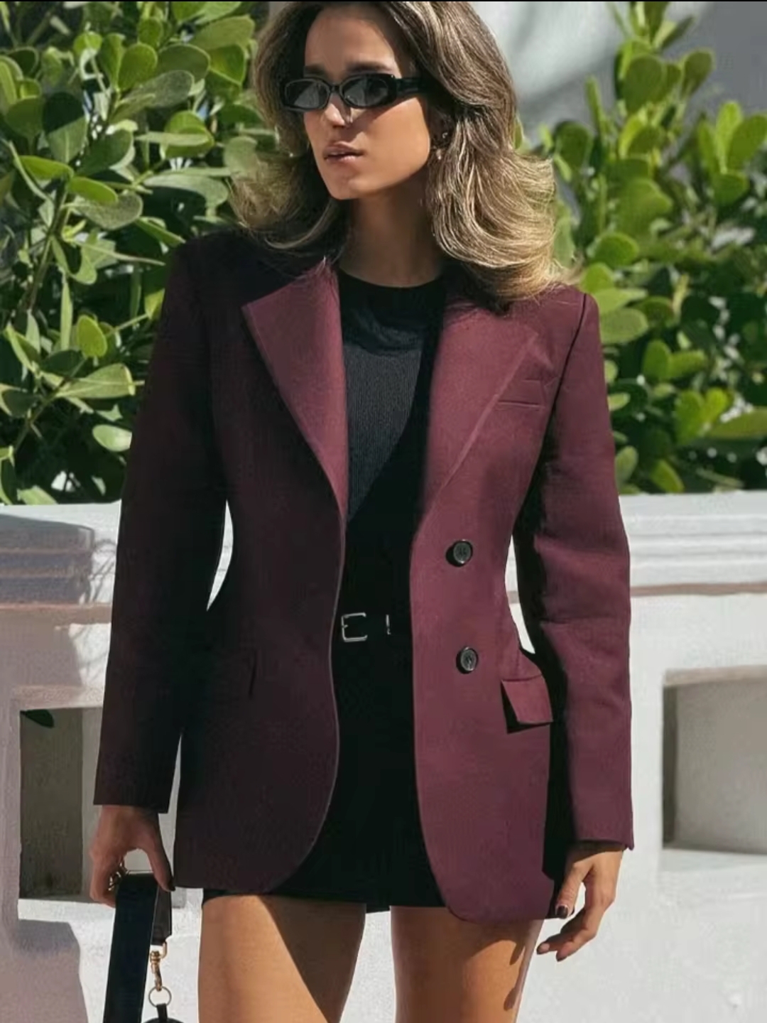 Elegant Burgundy Blazer