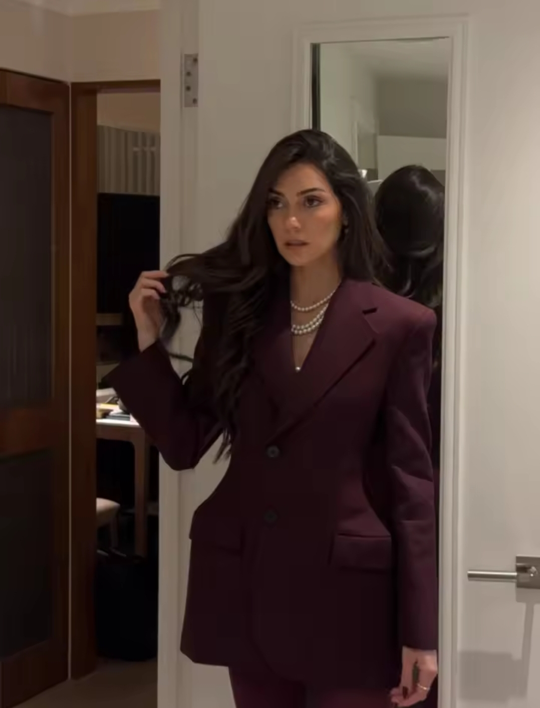 Elegant Burgundy Blazer