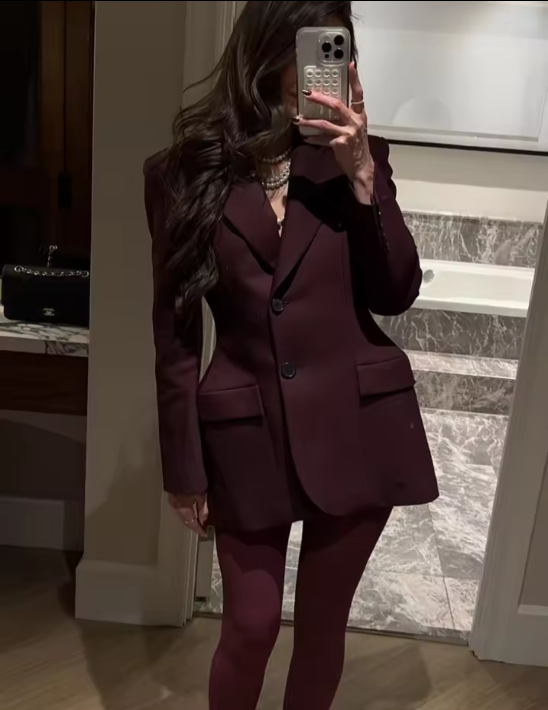 Elegant Burgundy Blazer