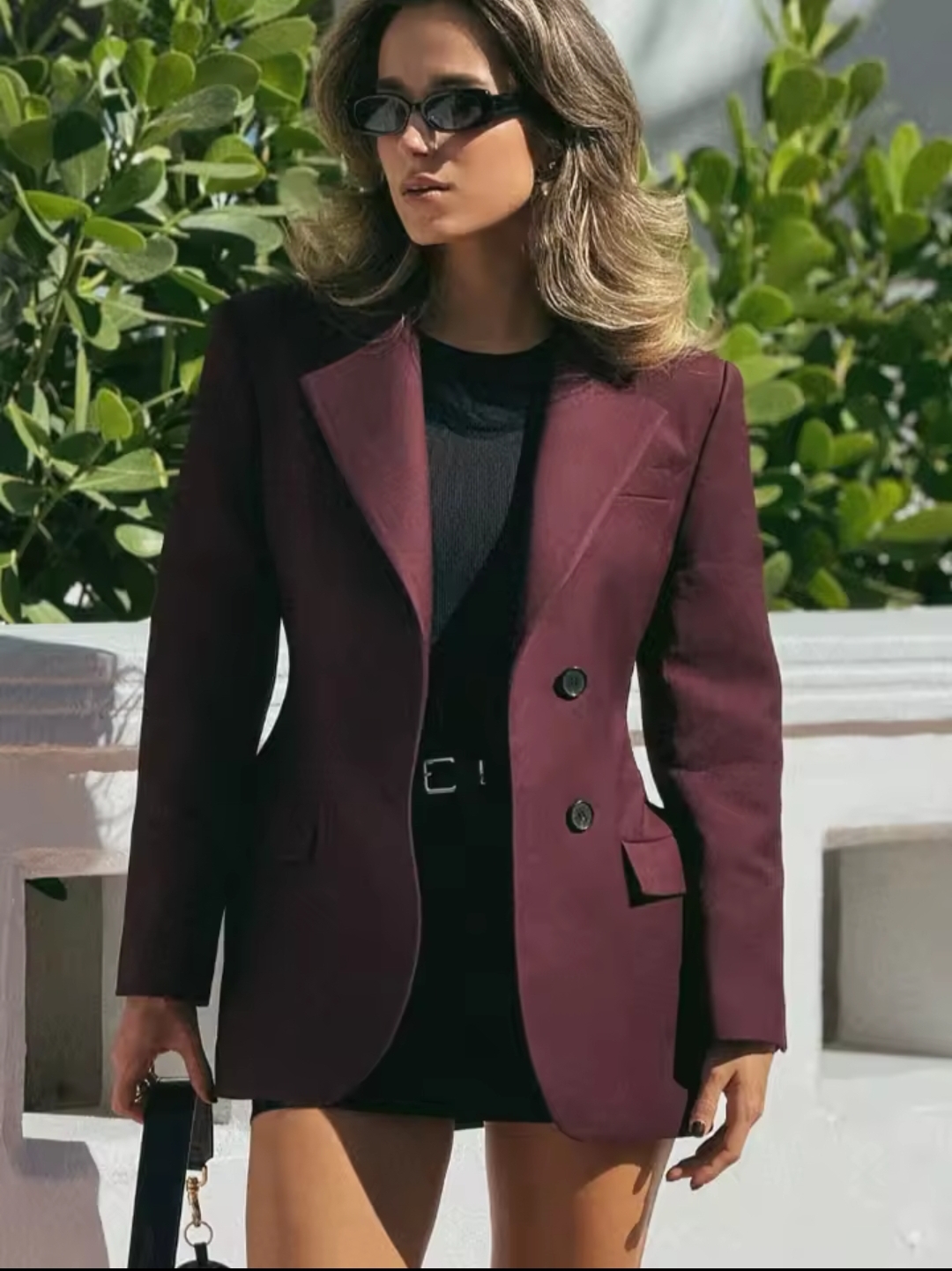 Elegant Burgundy Blazer