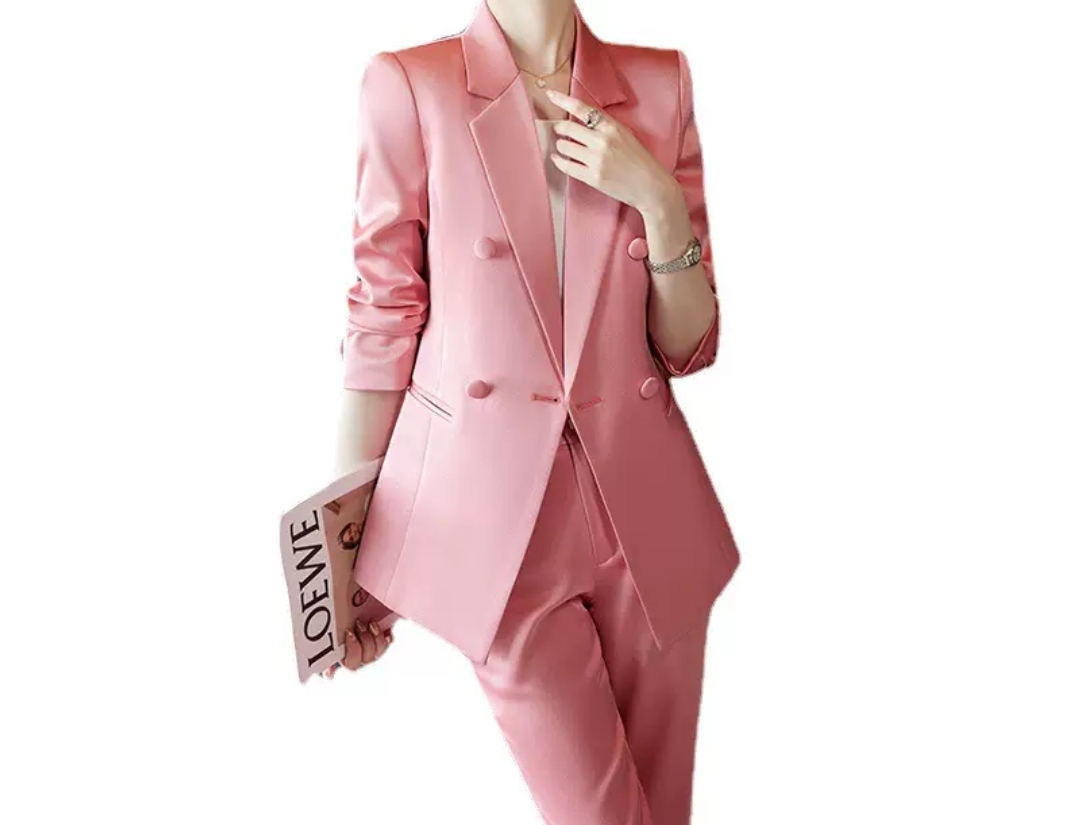 Pink Women's Blazer and Pant Suit