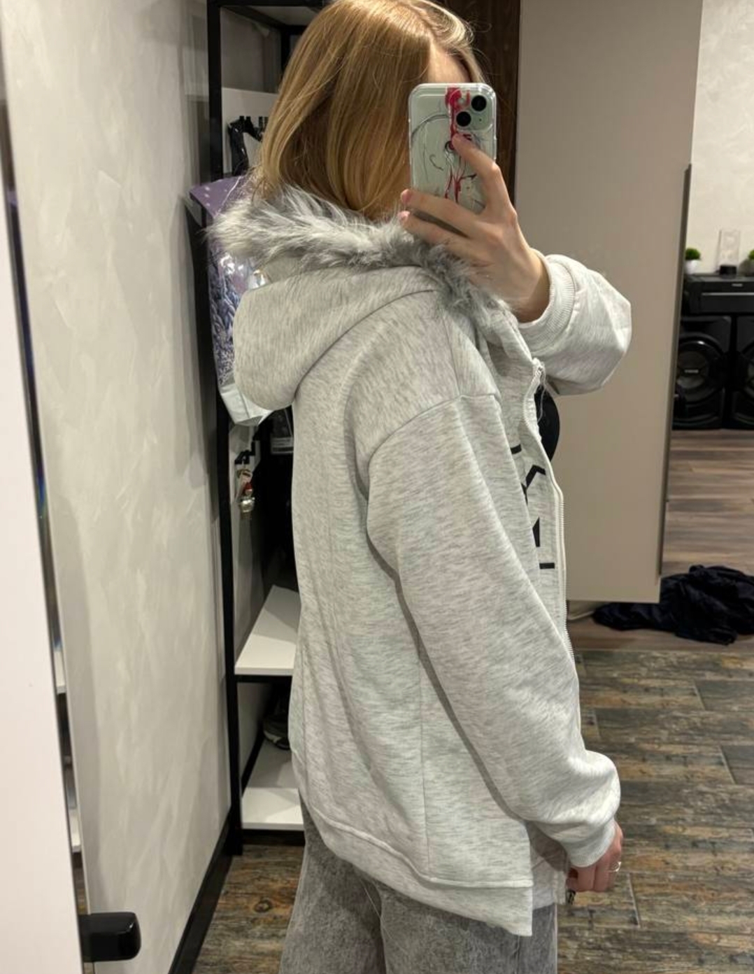 Grey Hooded Sweatshirt