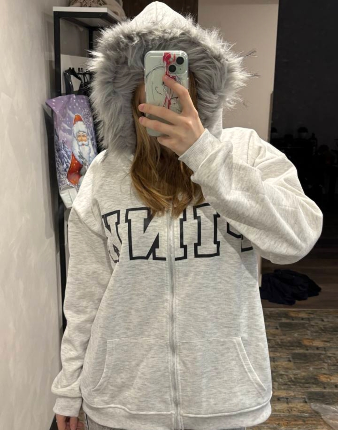 Grey Hooded Sweatshirt