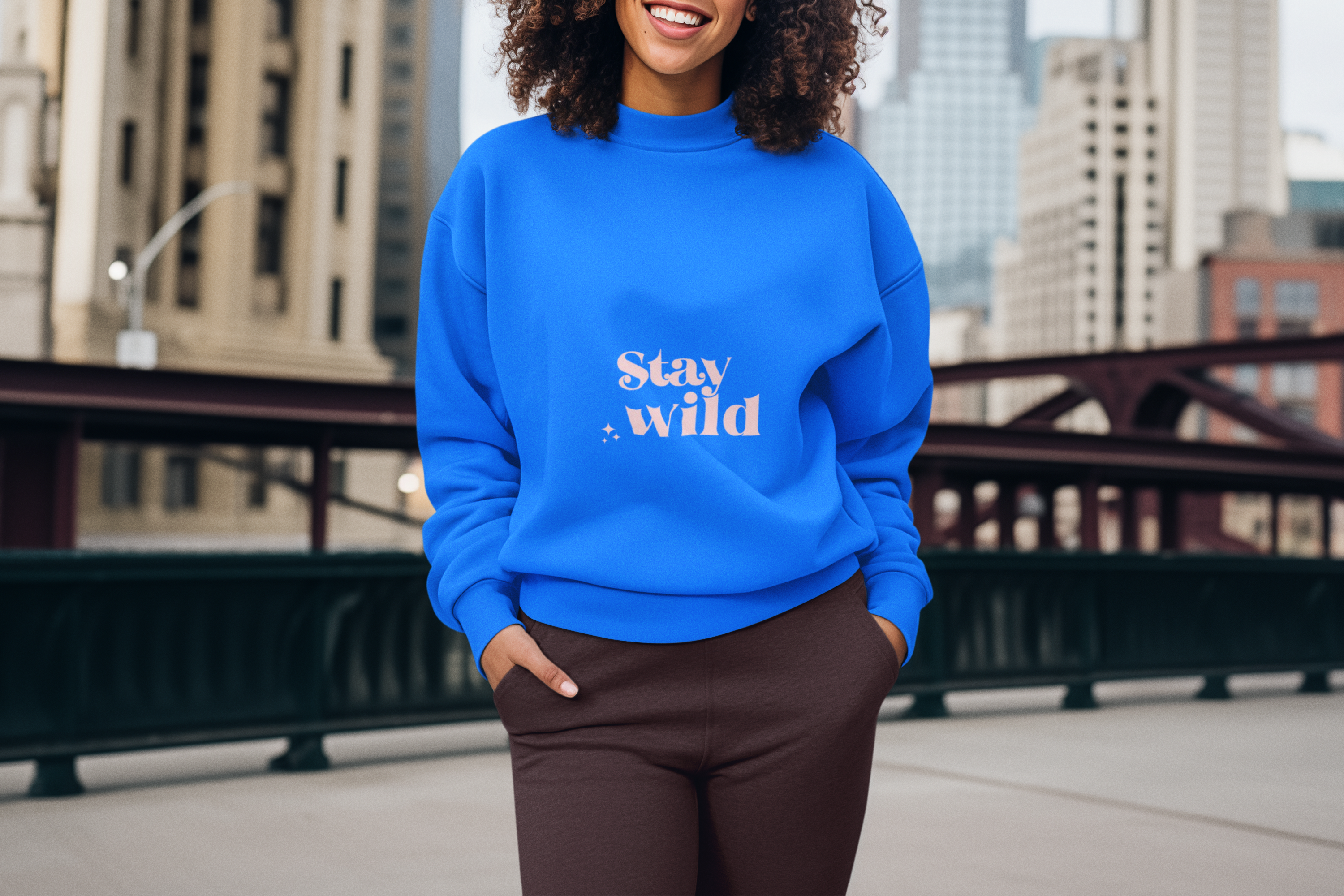 Stay Wild Blue Sweater
