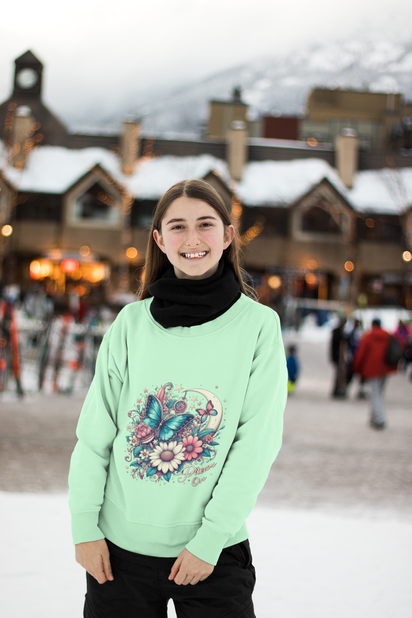 Mint Green Floral Sweatshirt