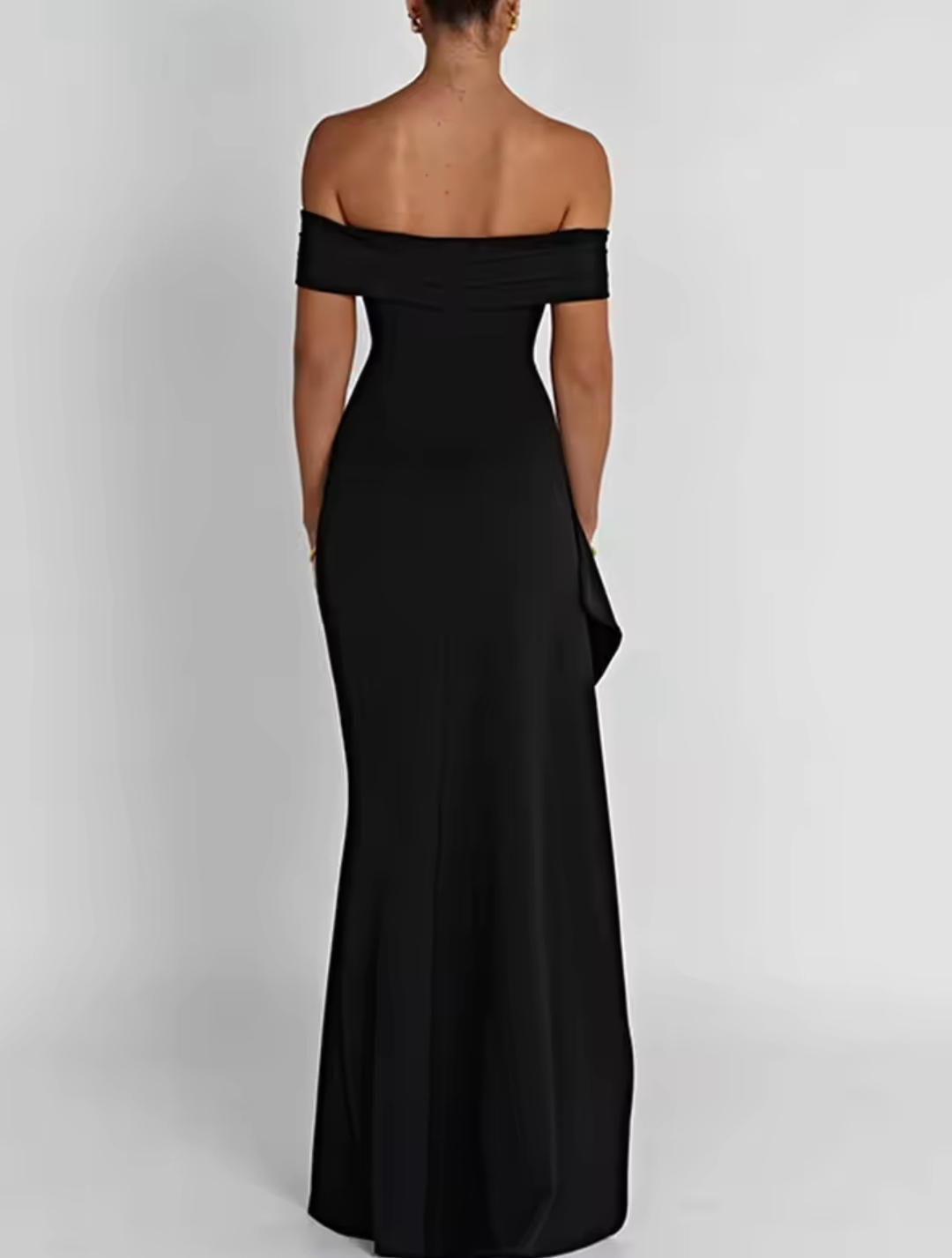 Elegant Off-Shoulder Black Dress