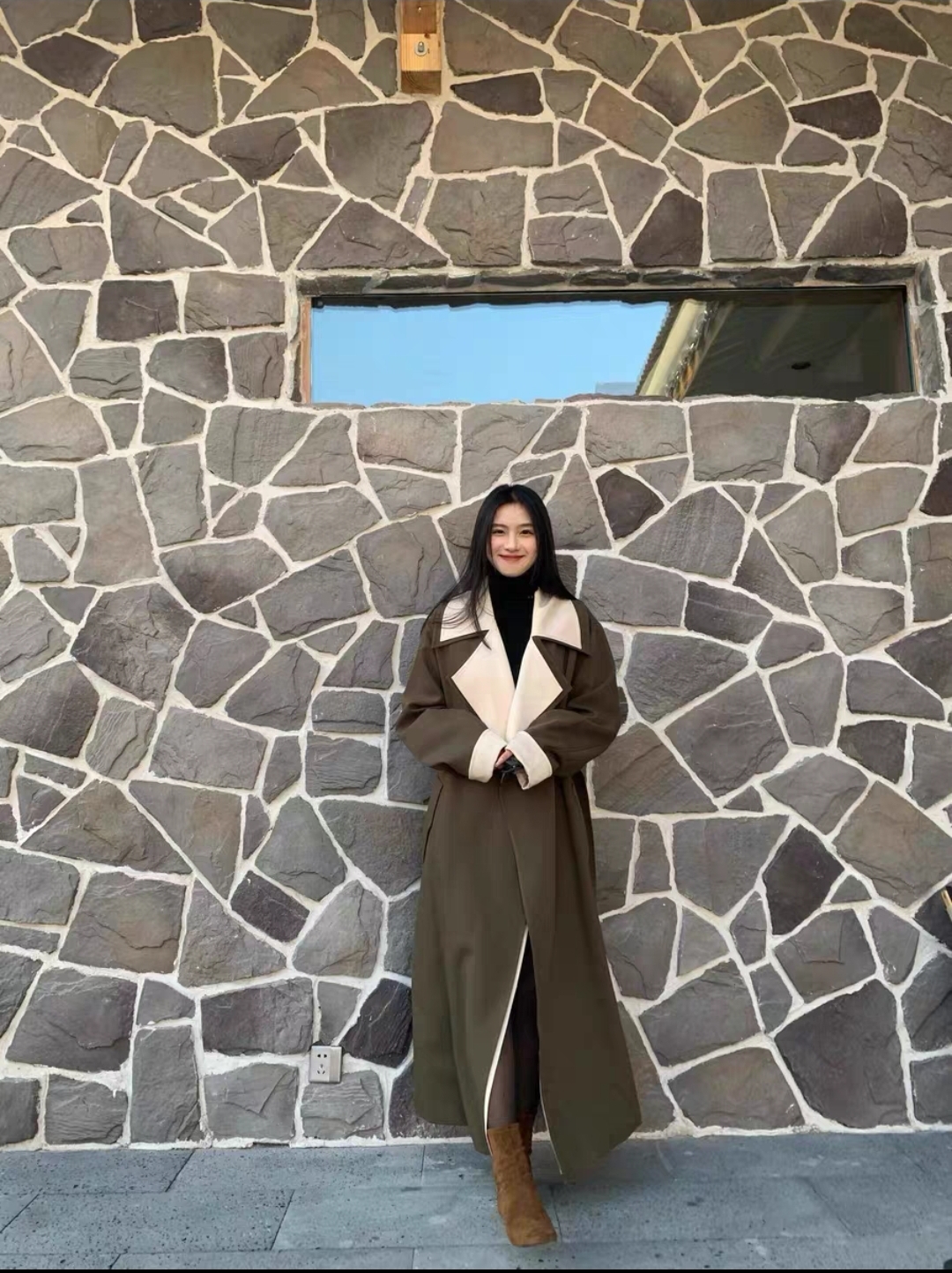 Long Olive Trench Coat