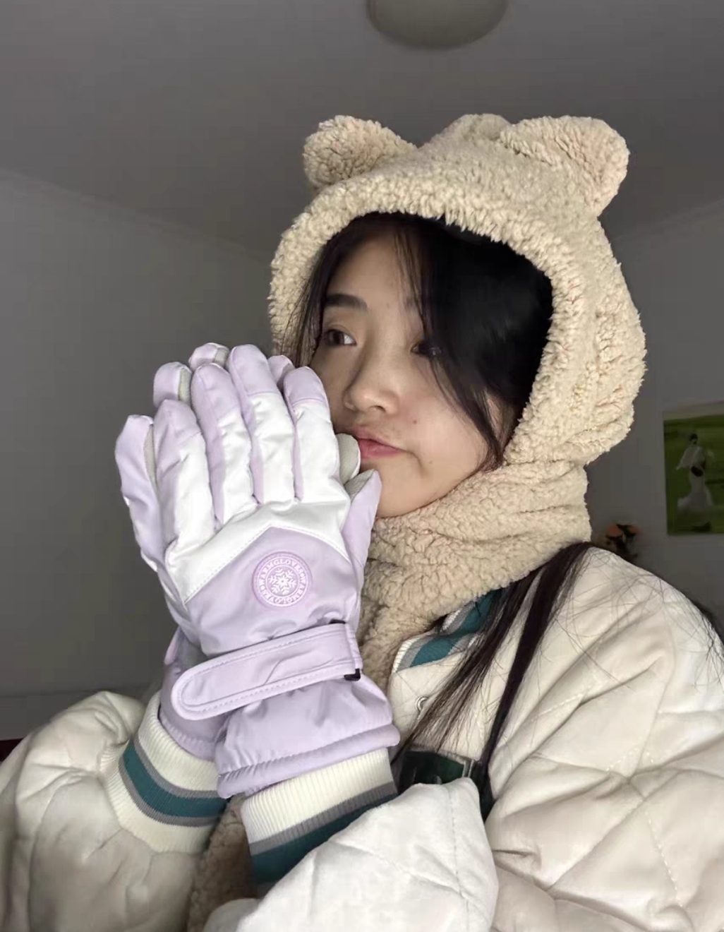 Winter Gloves Purple Color
