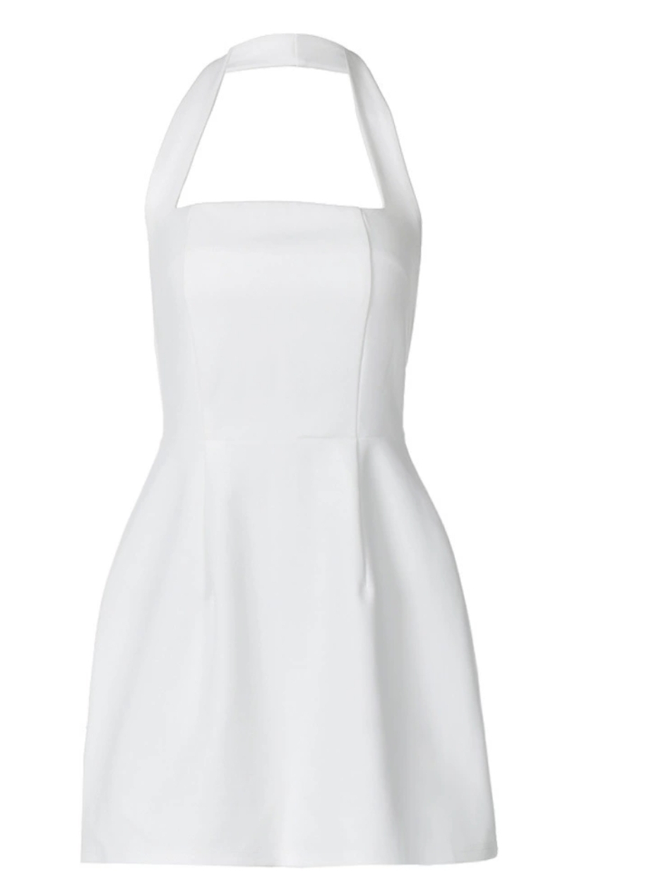 White Halter Dress