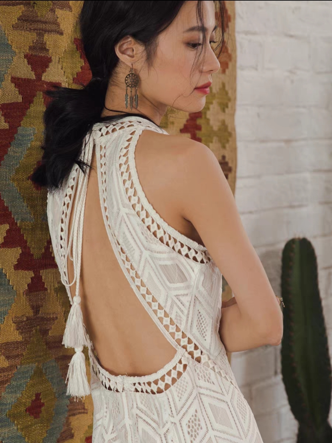 Elegant White Lace Maxi Dress