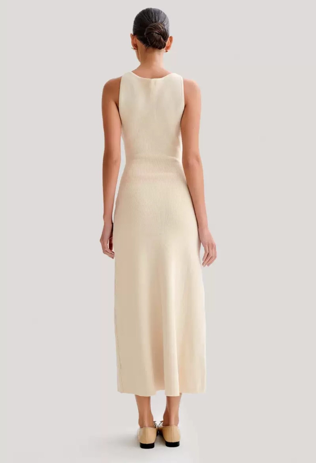 Cream Sleeveless Maxi Dress