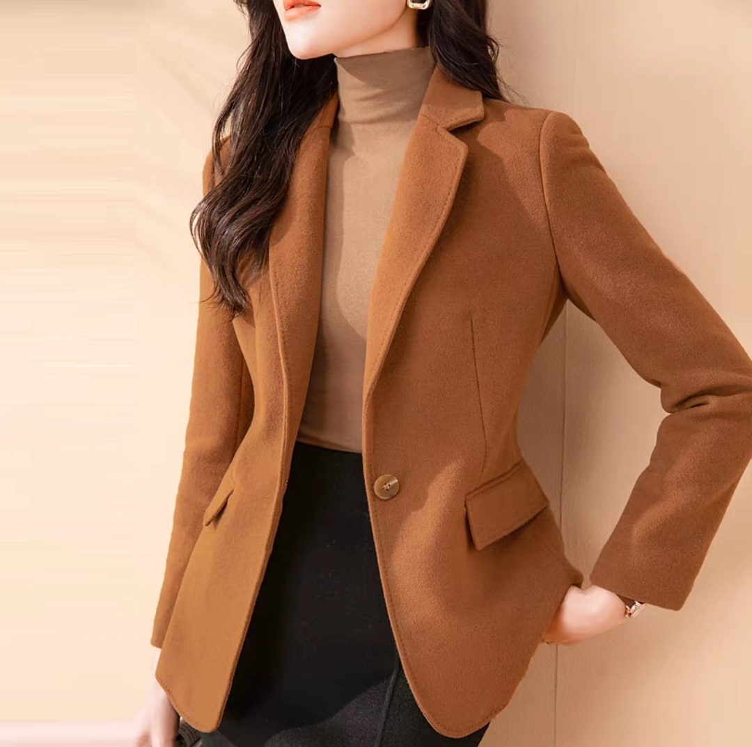 Women's Camel Wool Blazer