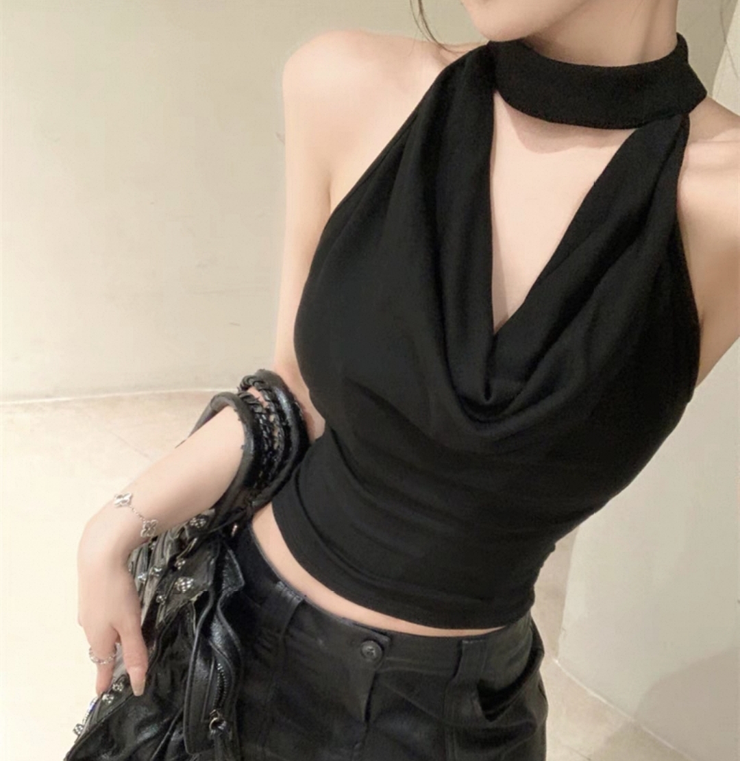 White Halter Neck Top