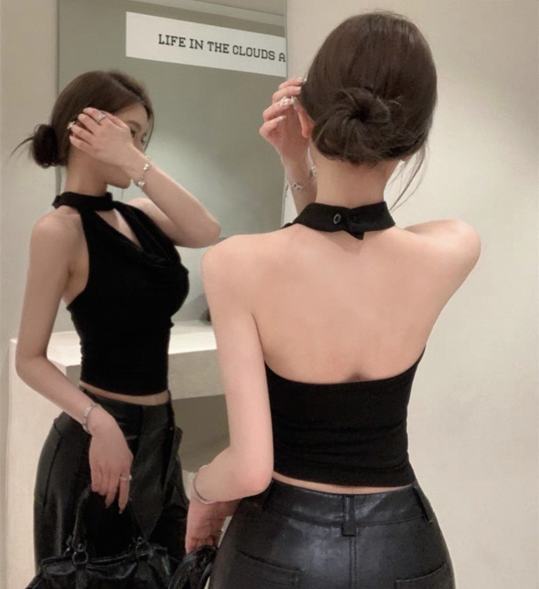 White Halter Neck Top