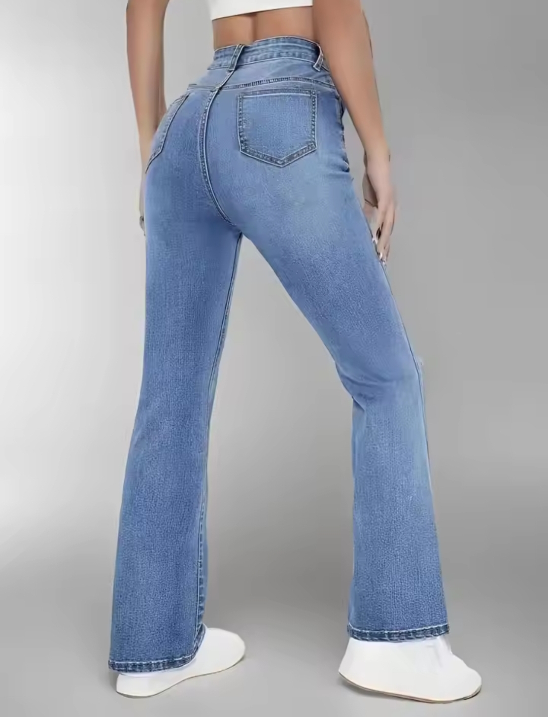 High-Waisted Flared Jeans
