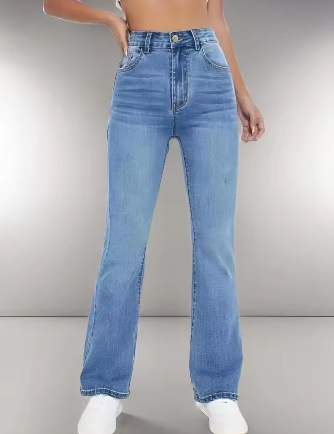 High-Waisted Flared Jeans