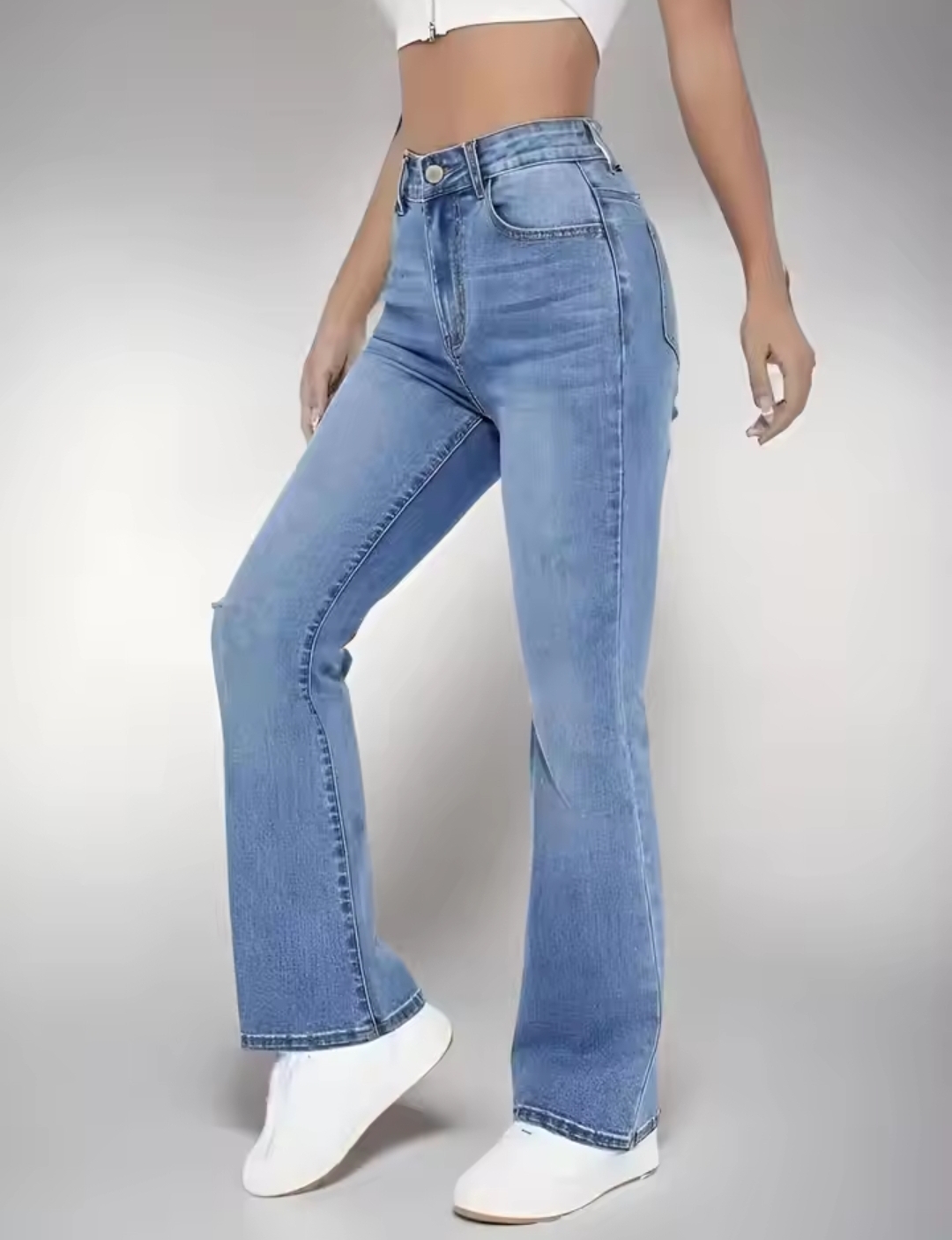 High-Waisted Flared Jeans