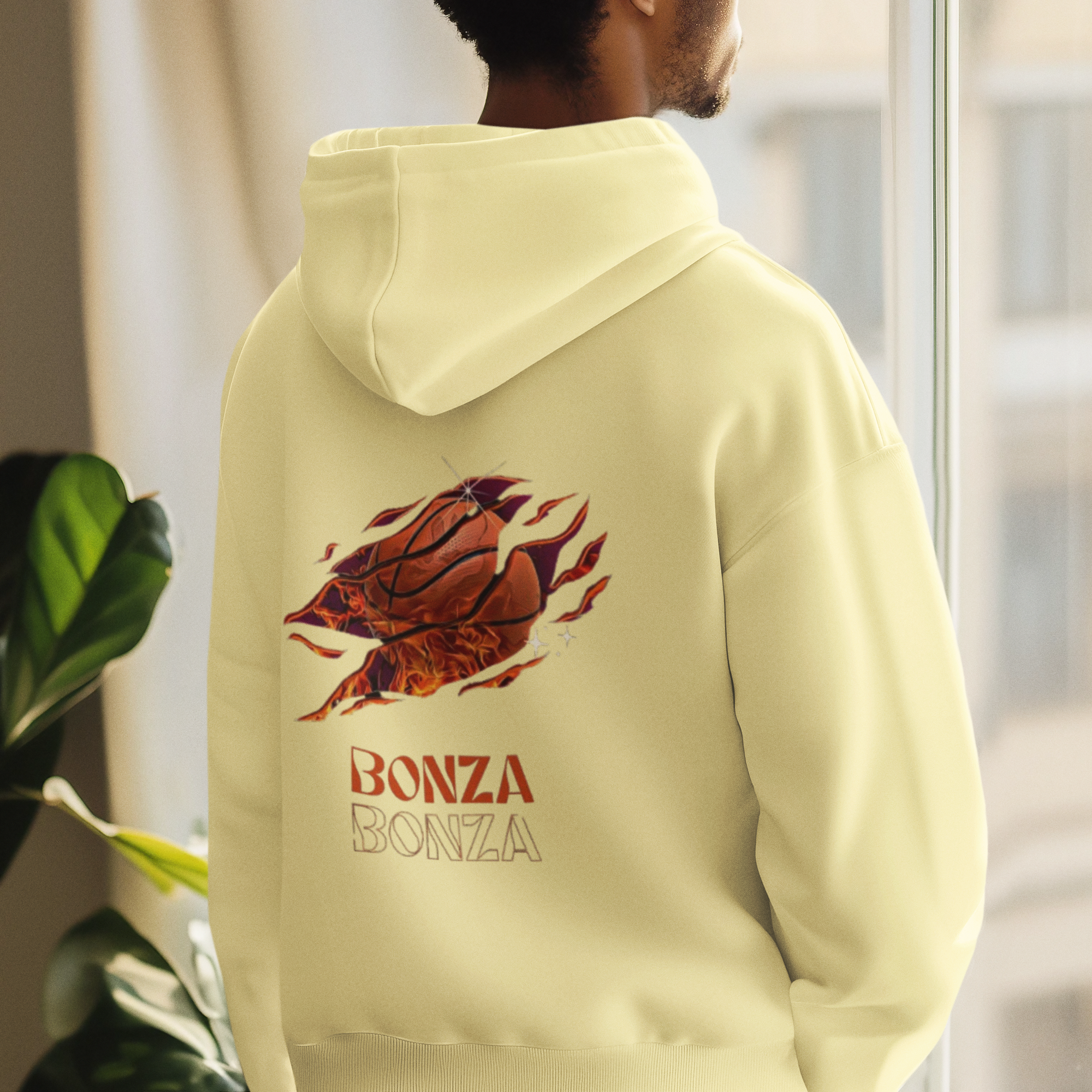 Basketball Flame Bonza Yellow Hoodie