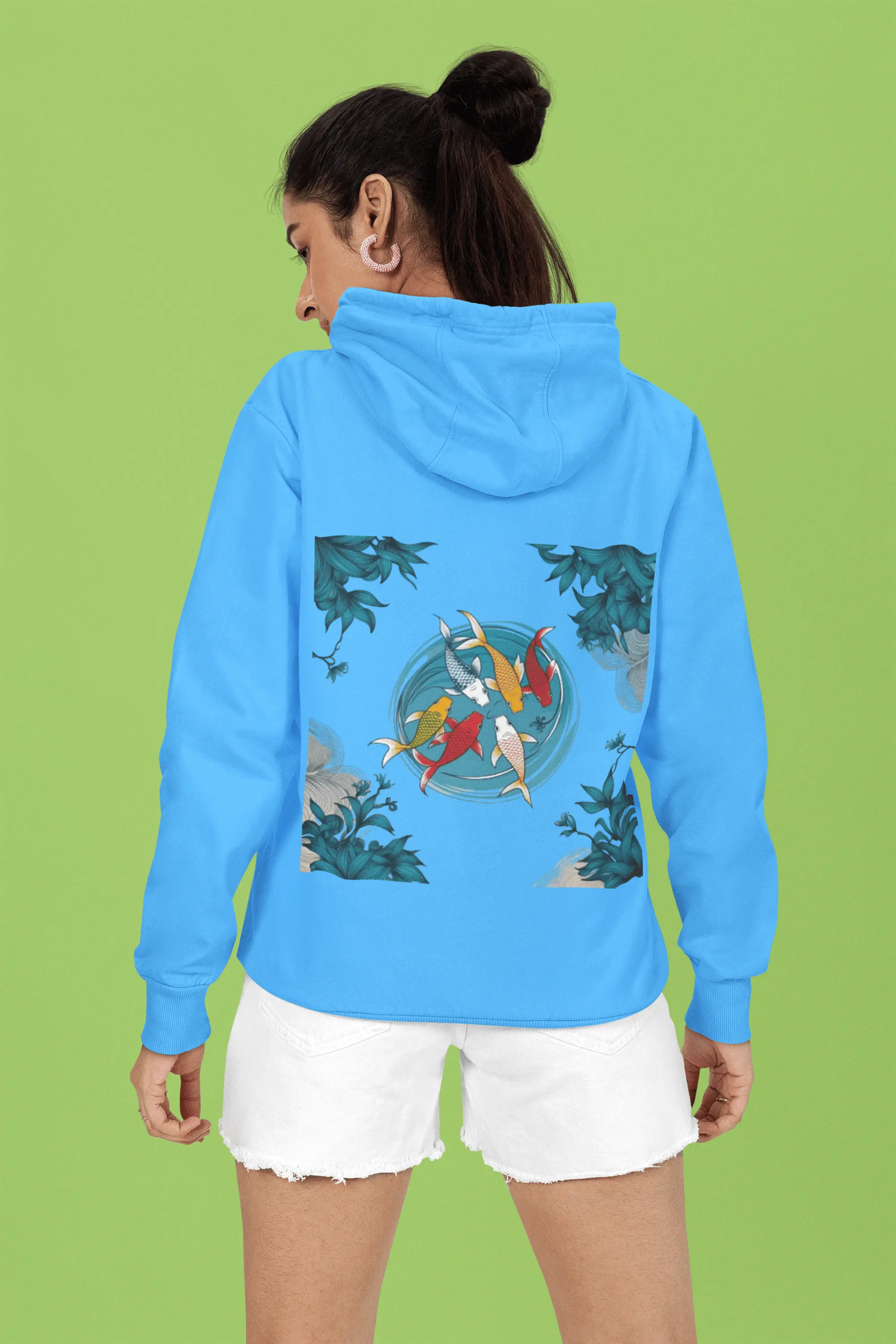 Blue Koi Fish Hoodie
