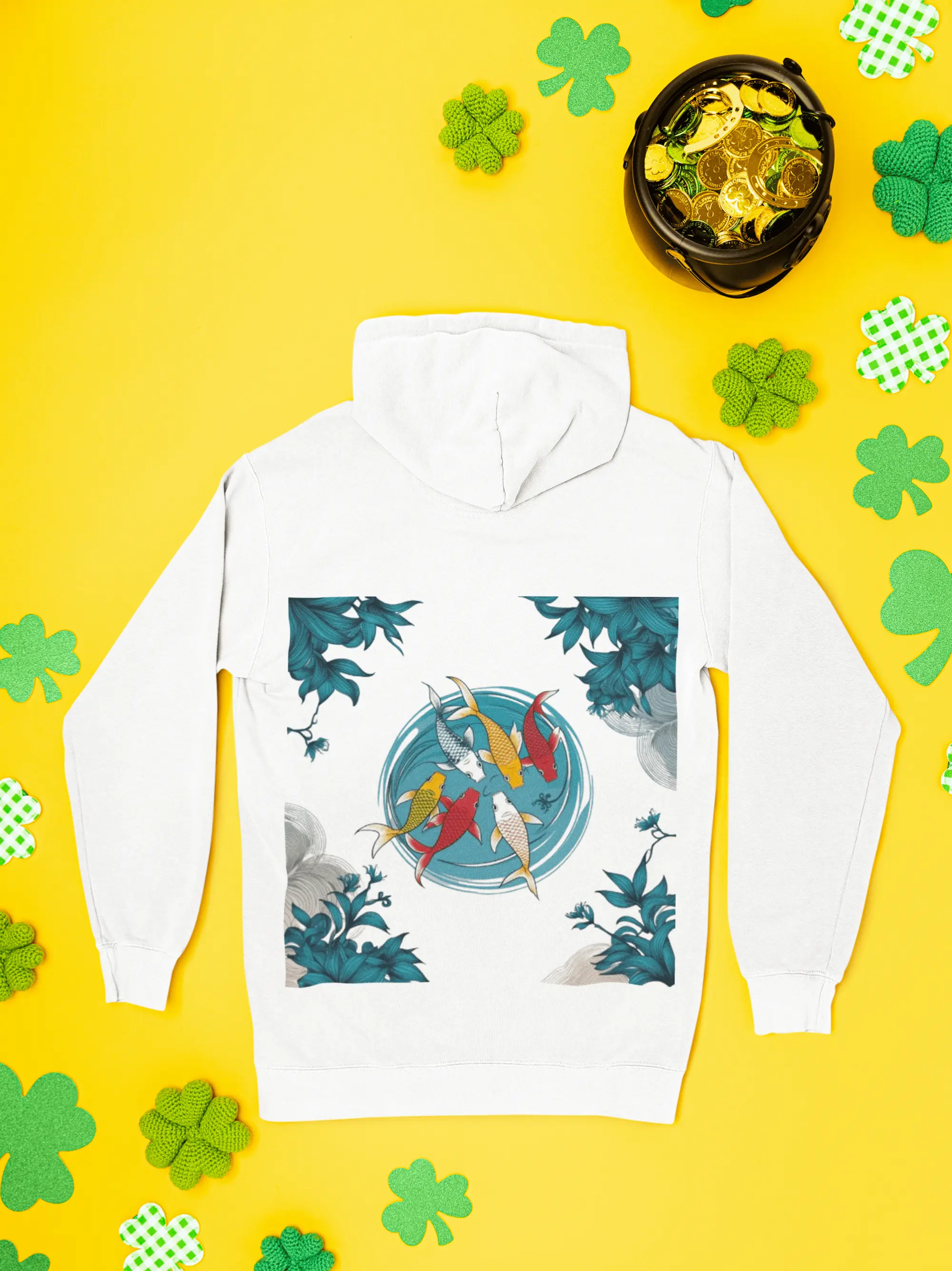 White Koi Fish Hoodie