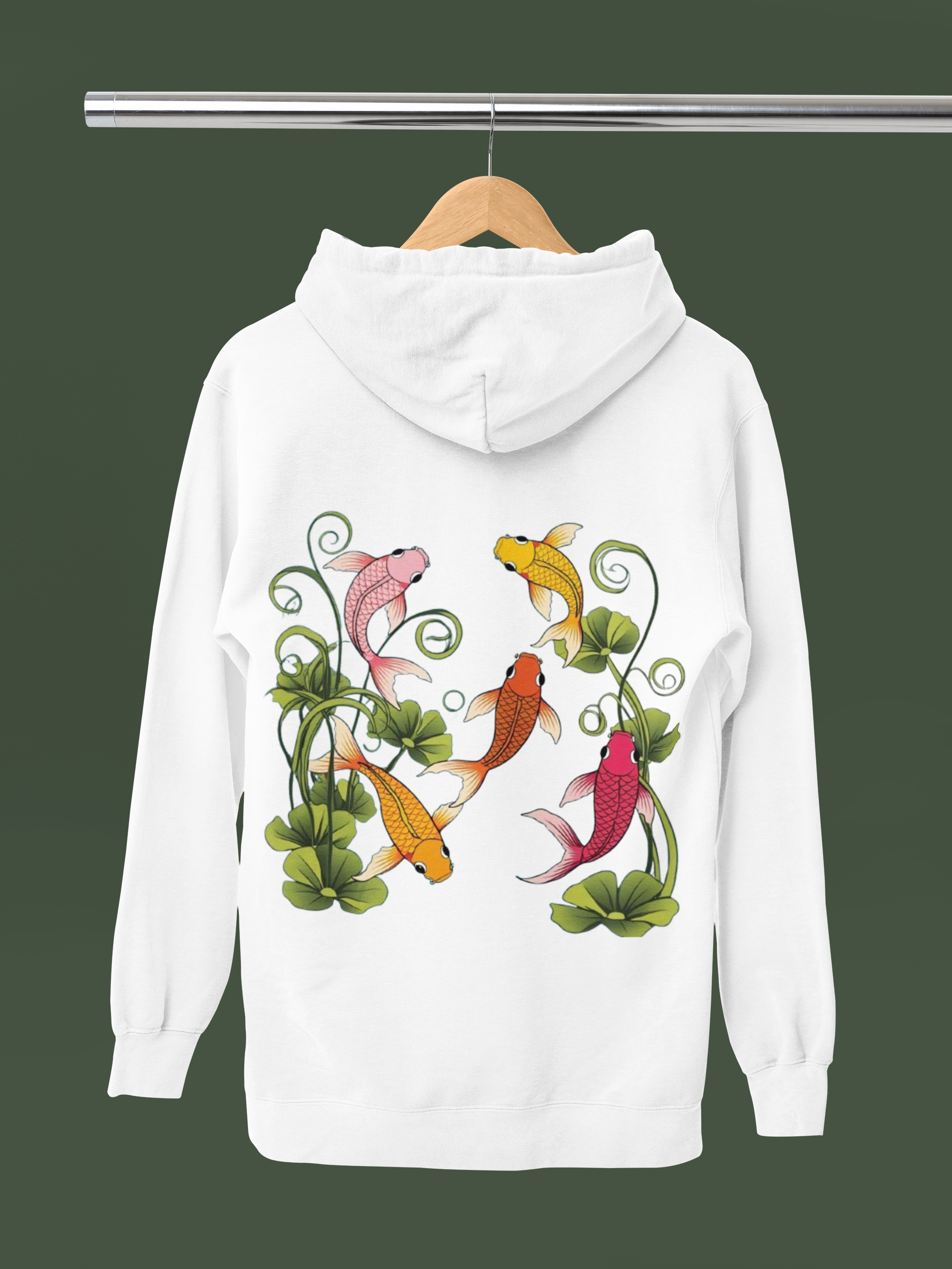 White Koi Fish Hoodie