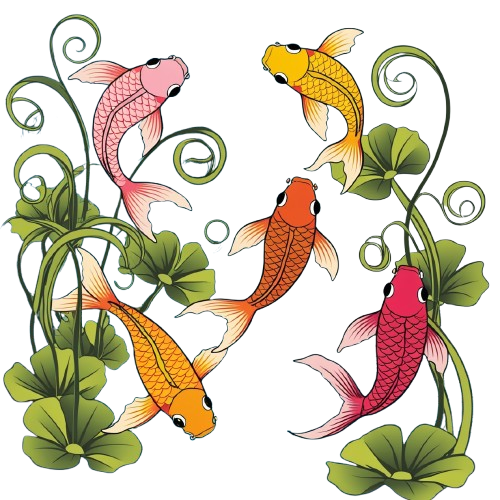 Green Hoodie with Koi Fish Design