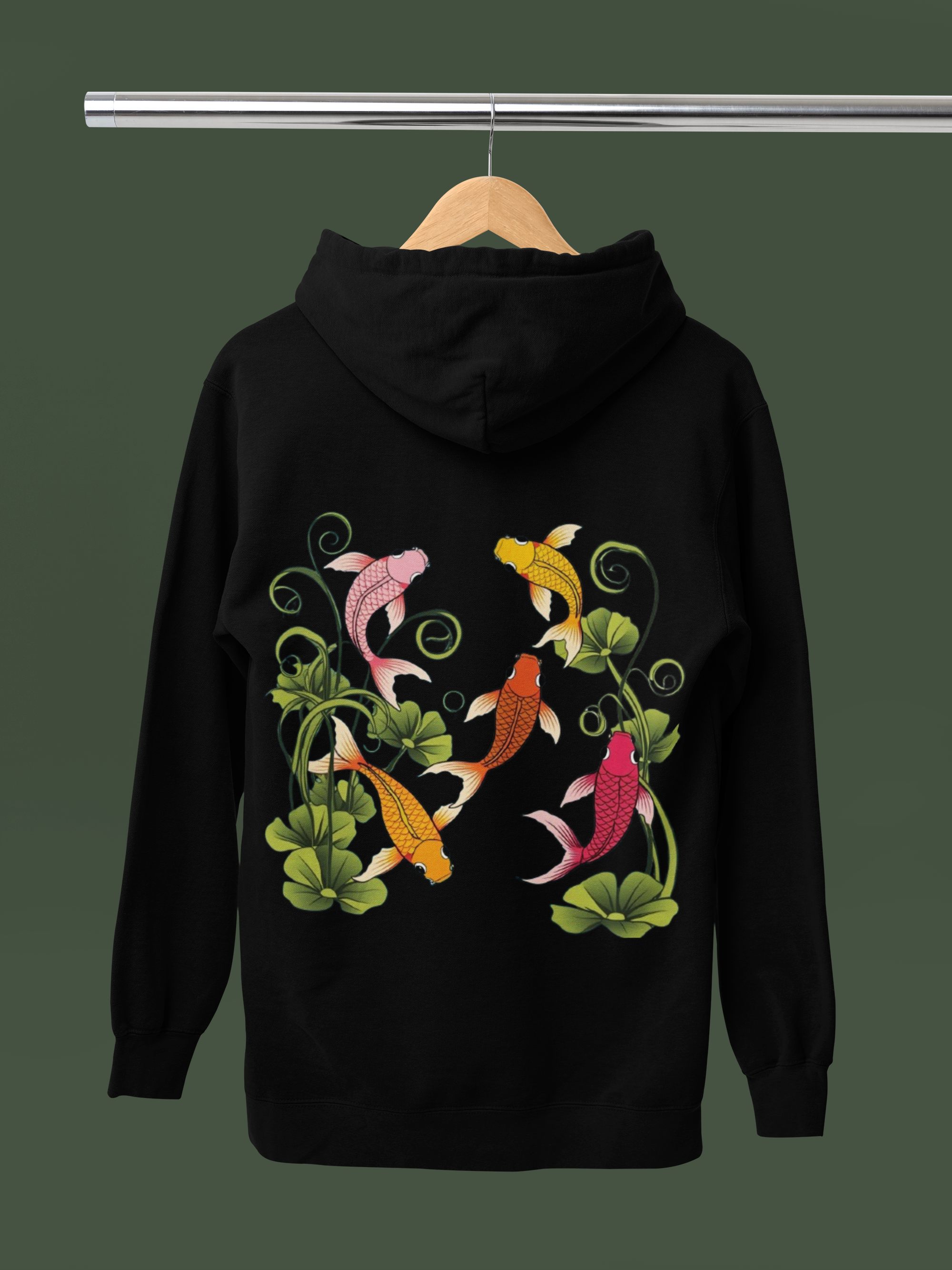 Black Hoodie Koi Fish