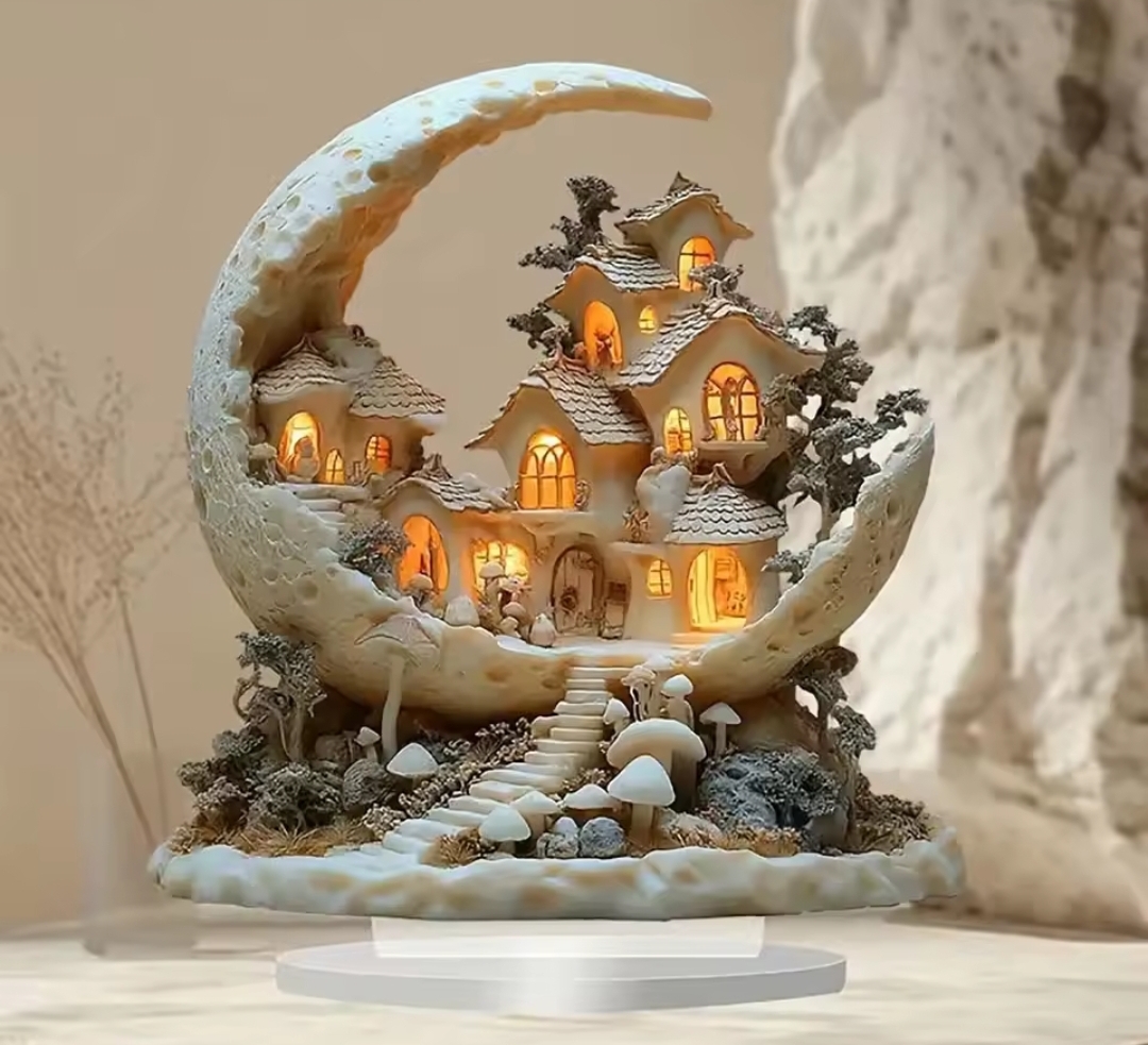 Moonlit Fairy House Aryclic Home Decoration