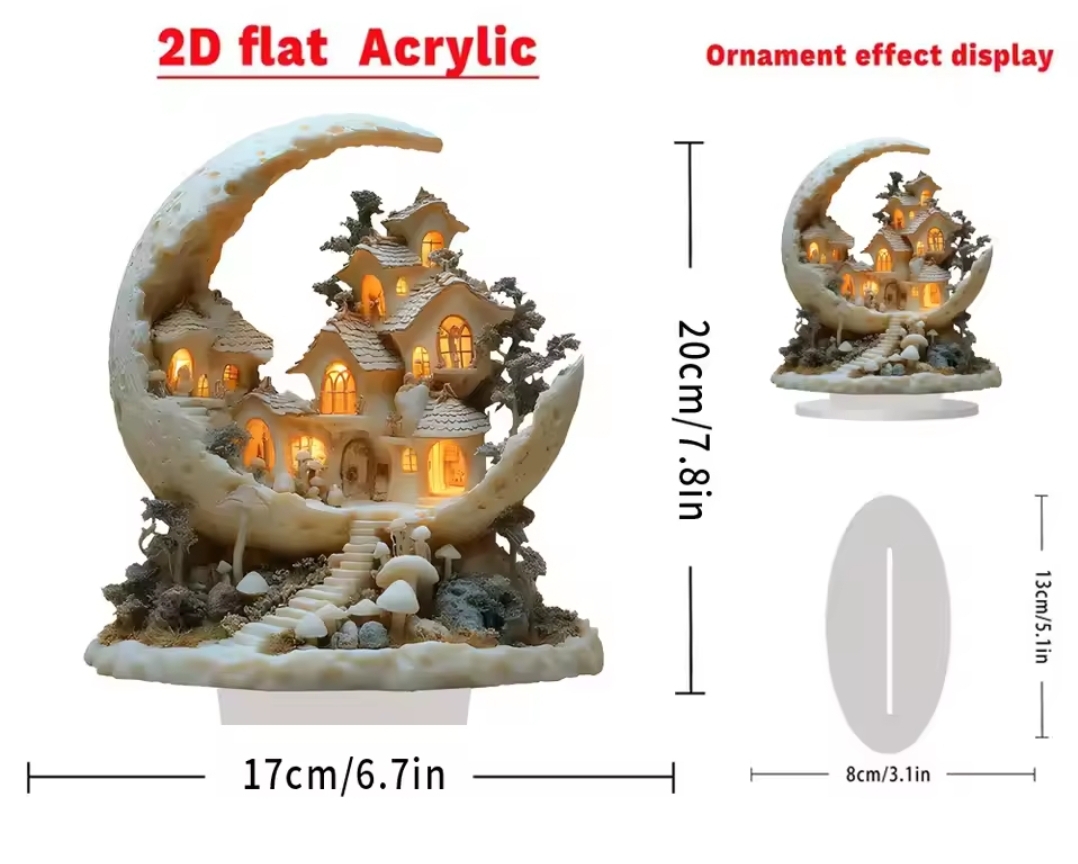 Moonlit Fairy House Aryclic Home Decoration