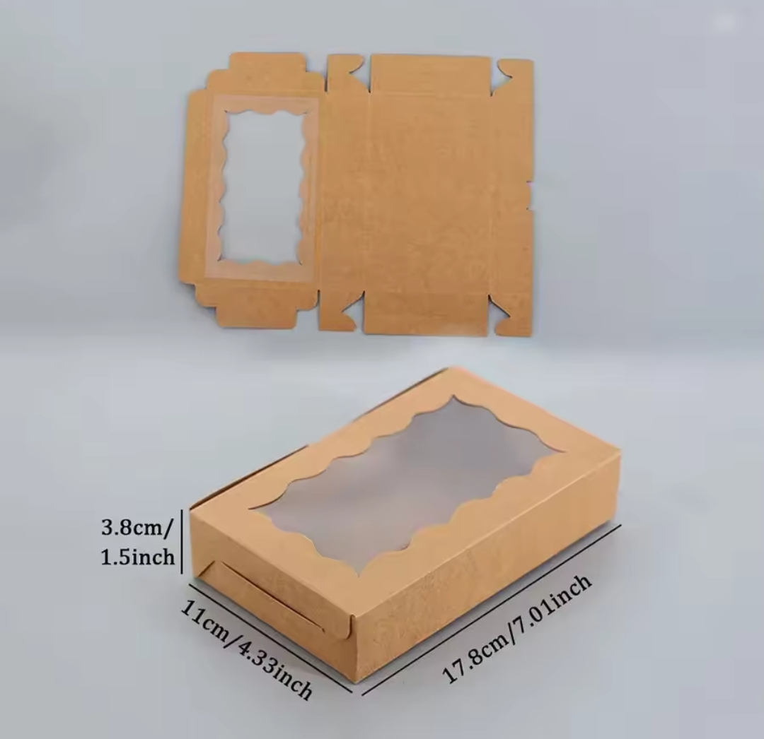 Kraft Paper Box with Clear Window 10pcs