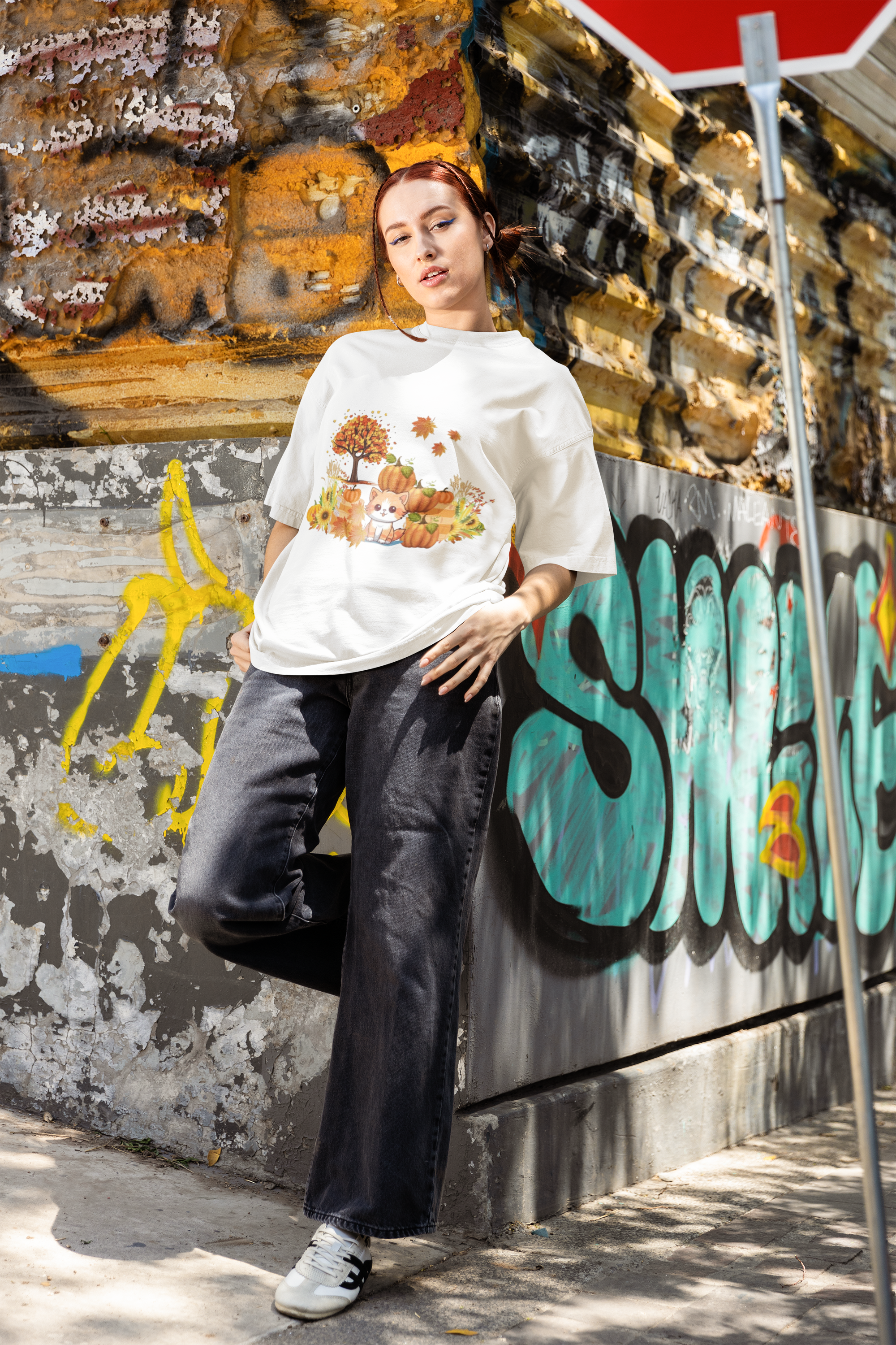 Autumn-themed graphic t-shirt