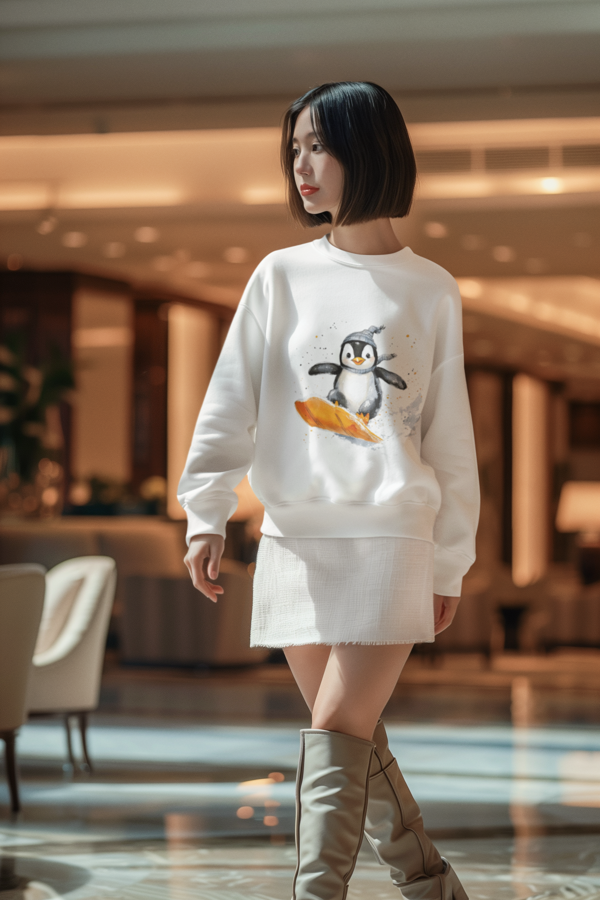 Penguin Print Sweatshirt