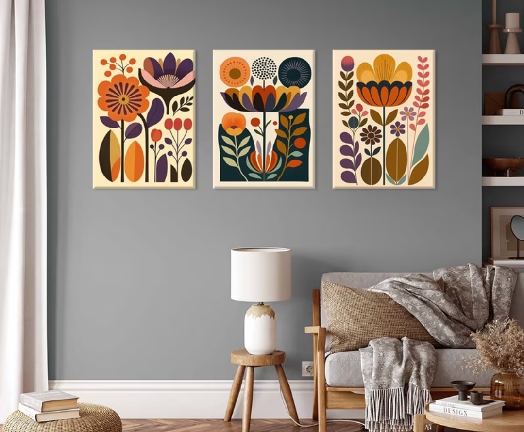 Modern Floral Wall Art Set