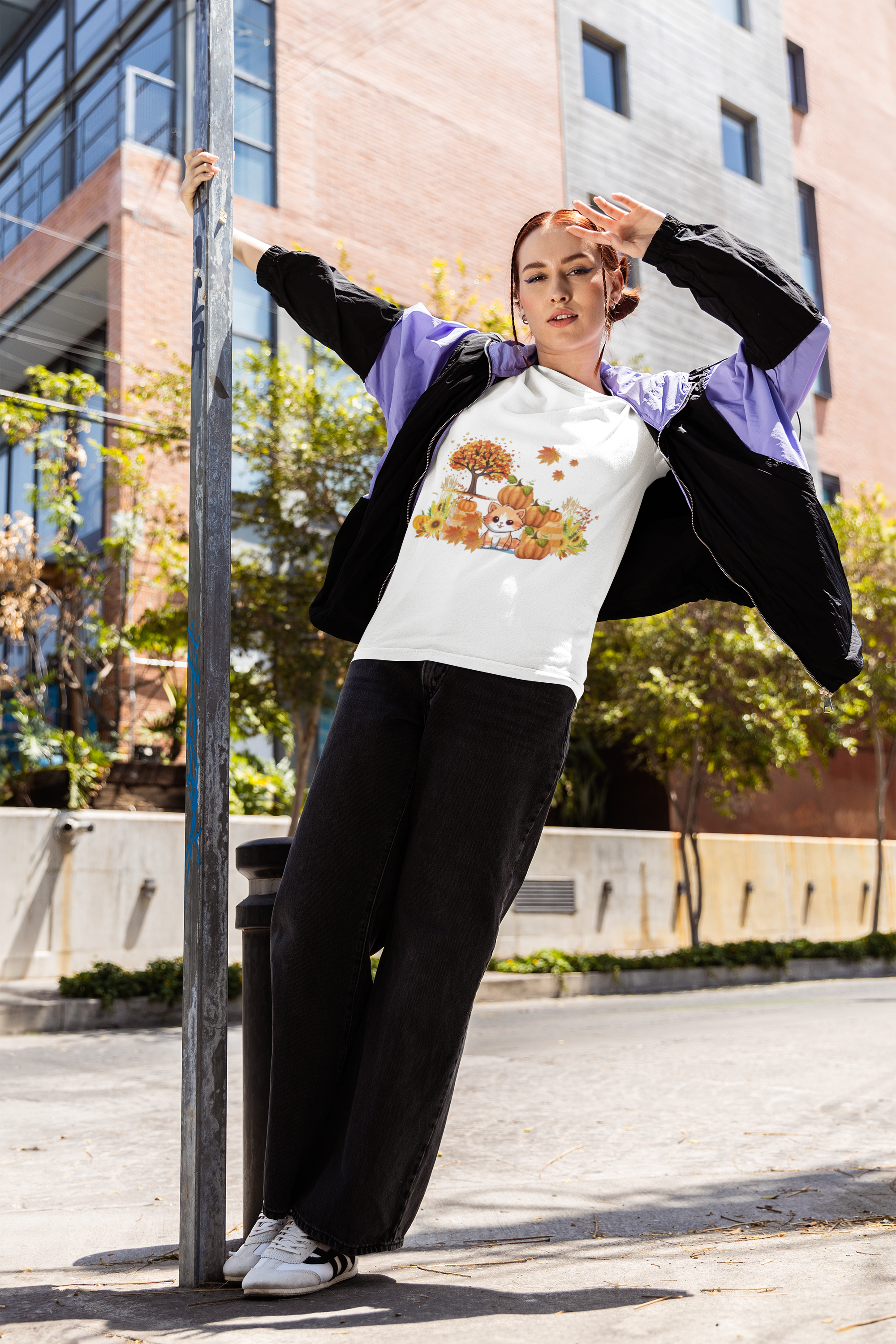 Autumn-themed graphic t-shirt