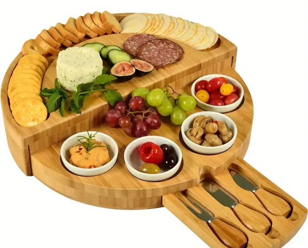 Bamboo Cheese Board Set