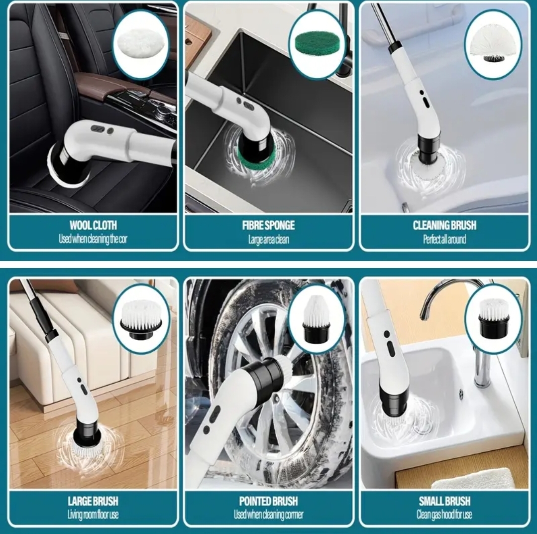 Electric Spin Scrubber Cleaning Kit