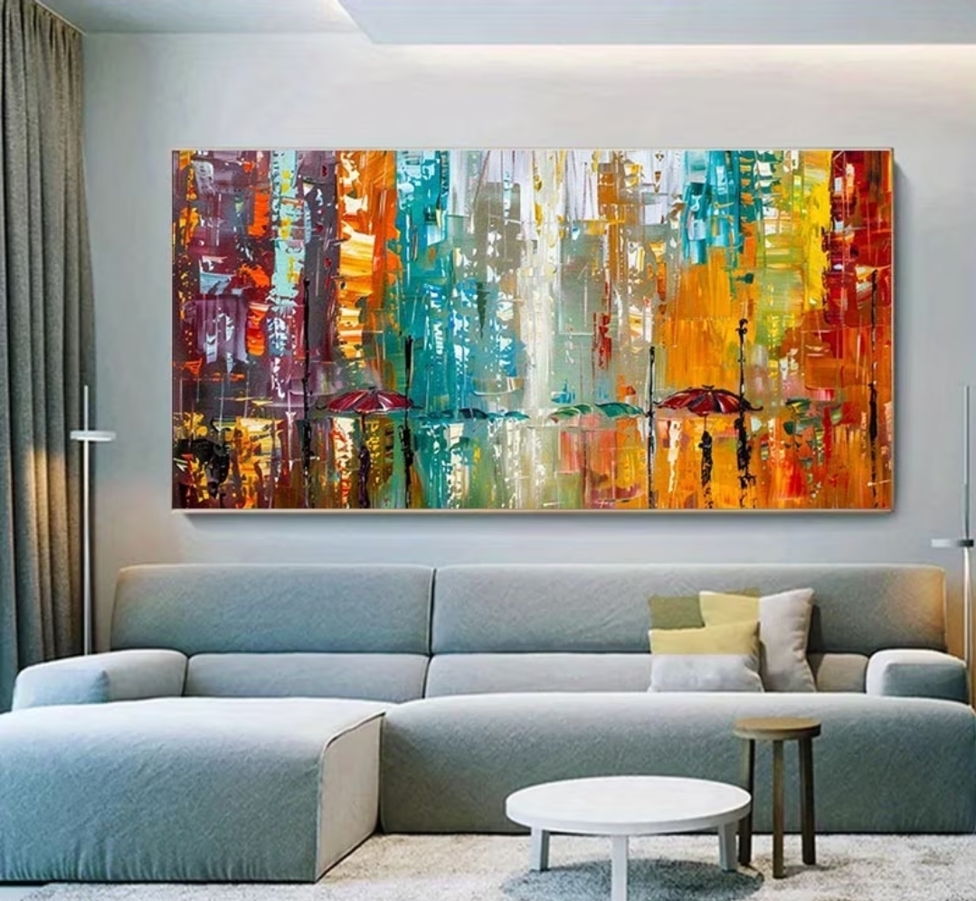 Large Abstract Cityscape Canvas