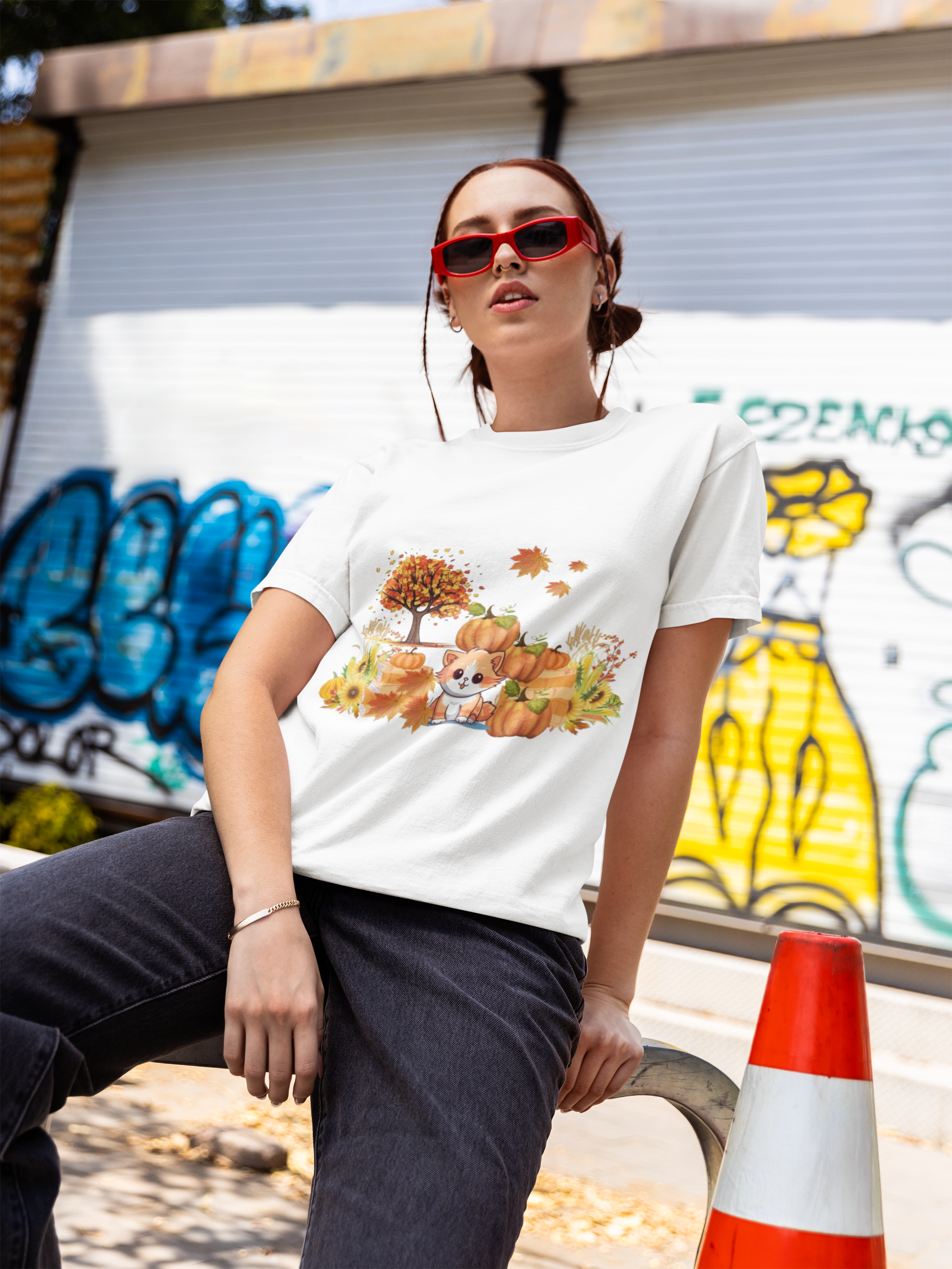 Autumn-themed graphic t-shirt