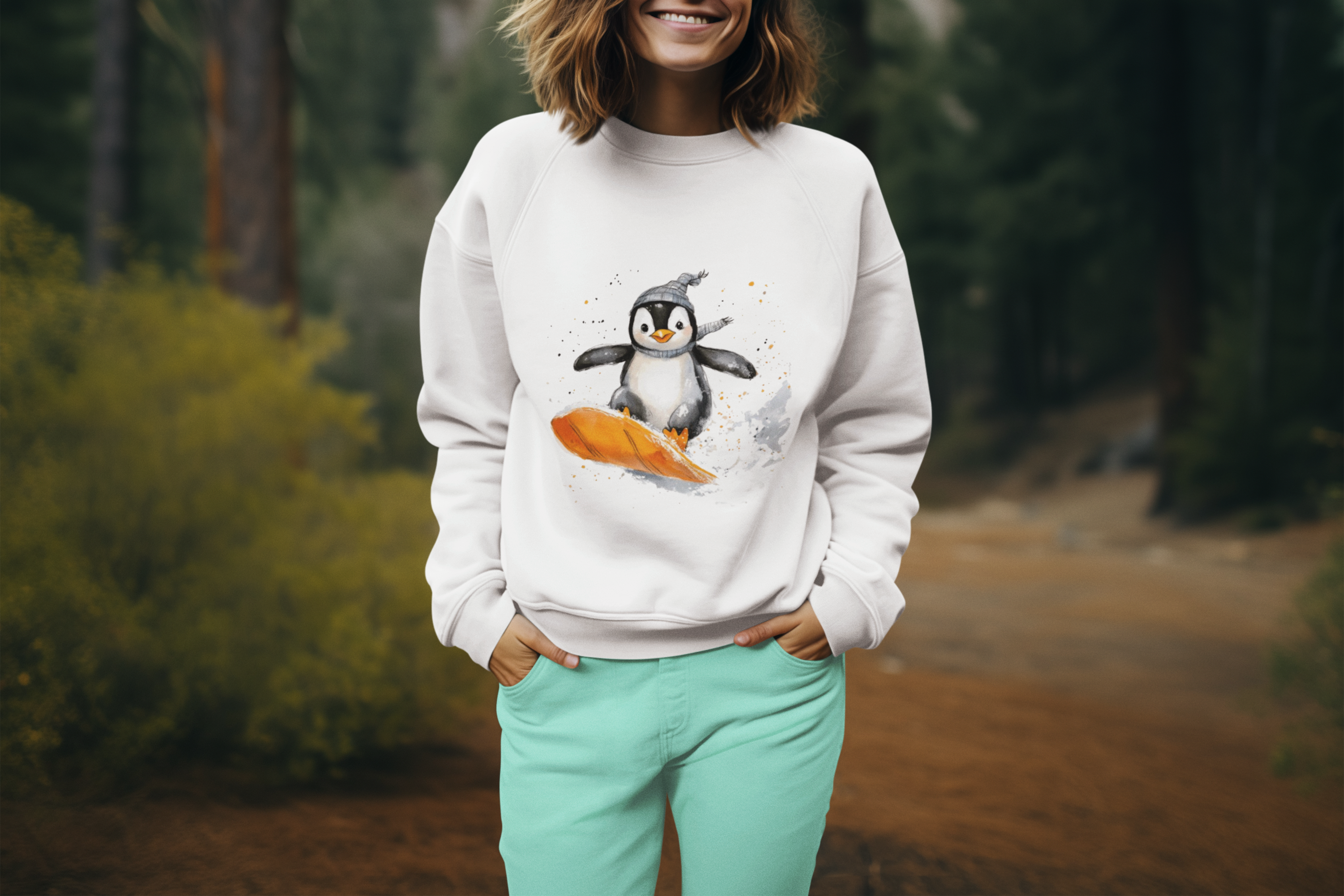 Penguin Print Sweatshirt