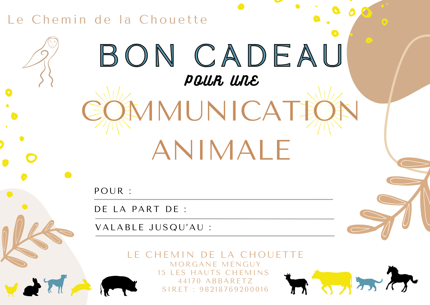 Bon cadeau - communication animale