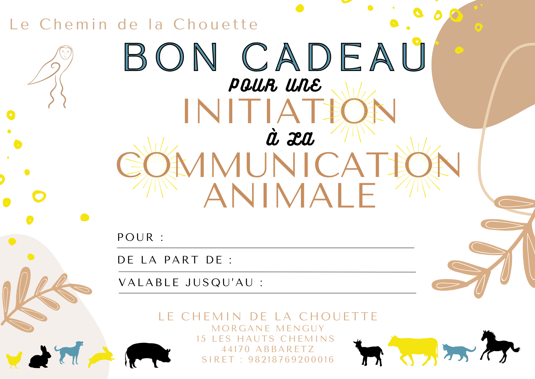 Bon cadeau - initiation à la communication animale