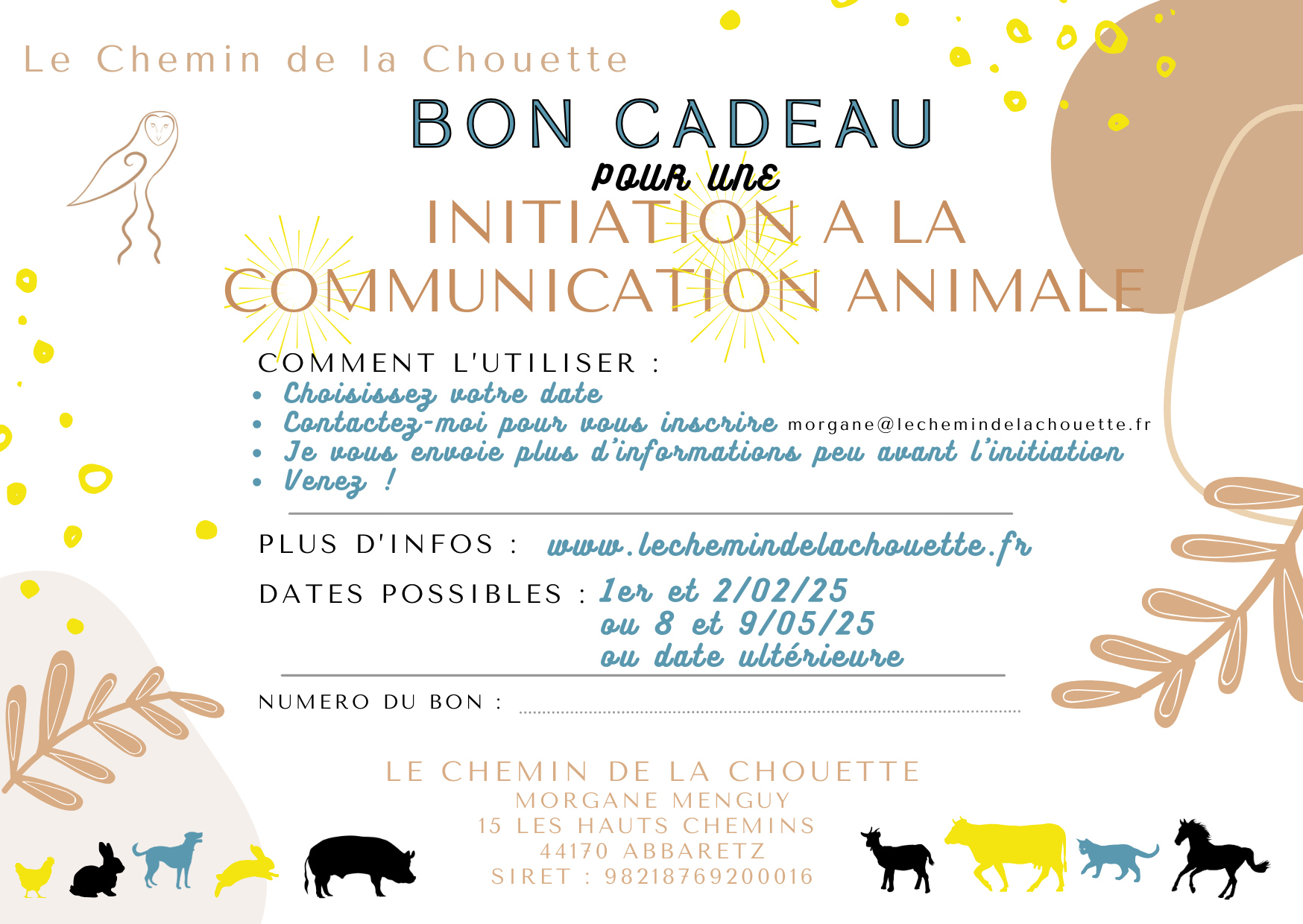 Bon cadeau - initiation à la communication animale