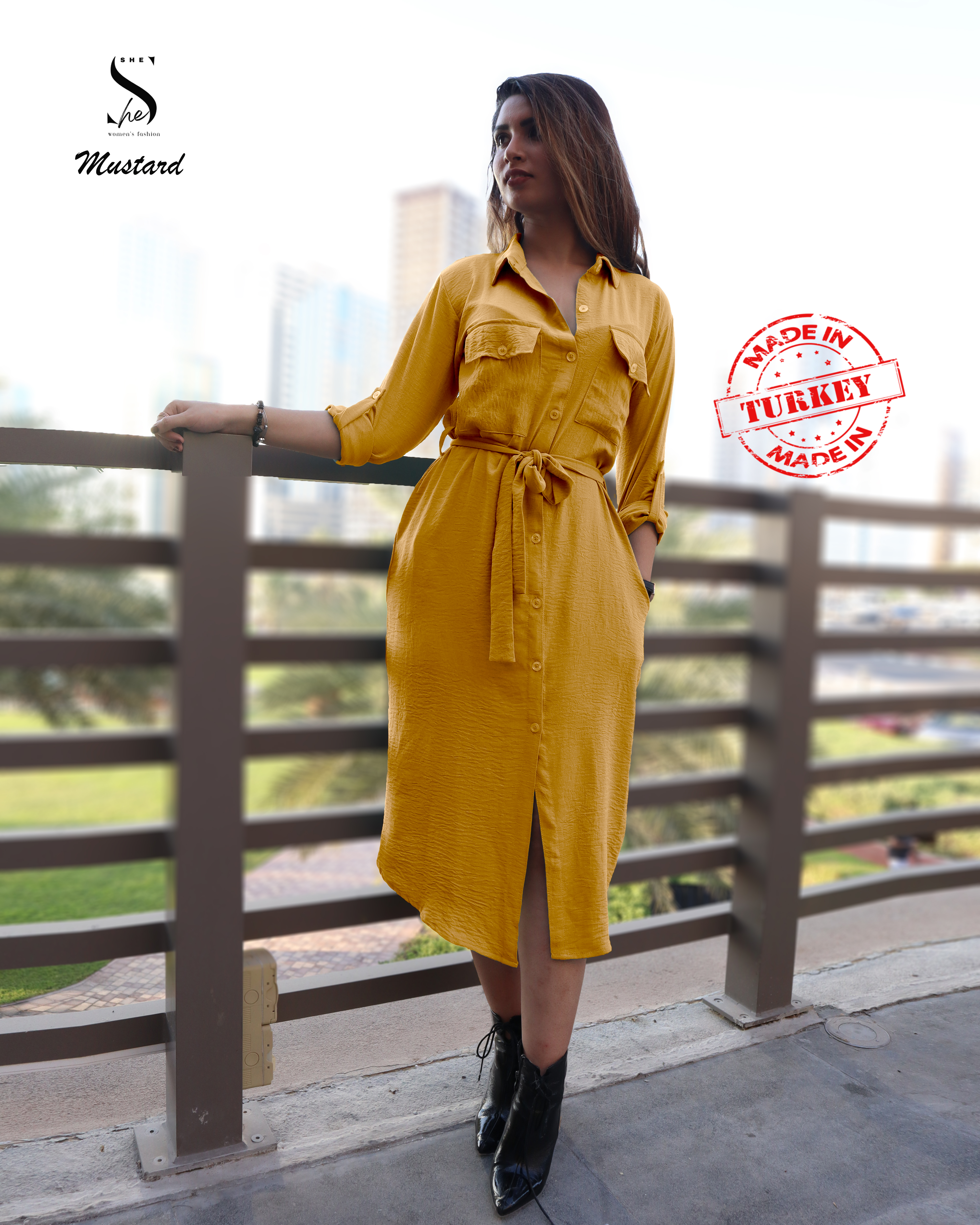 Made in Turkey Long Dress Pocket