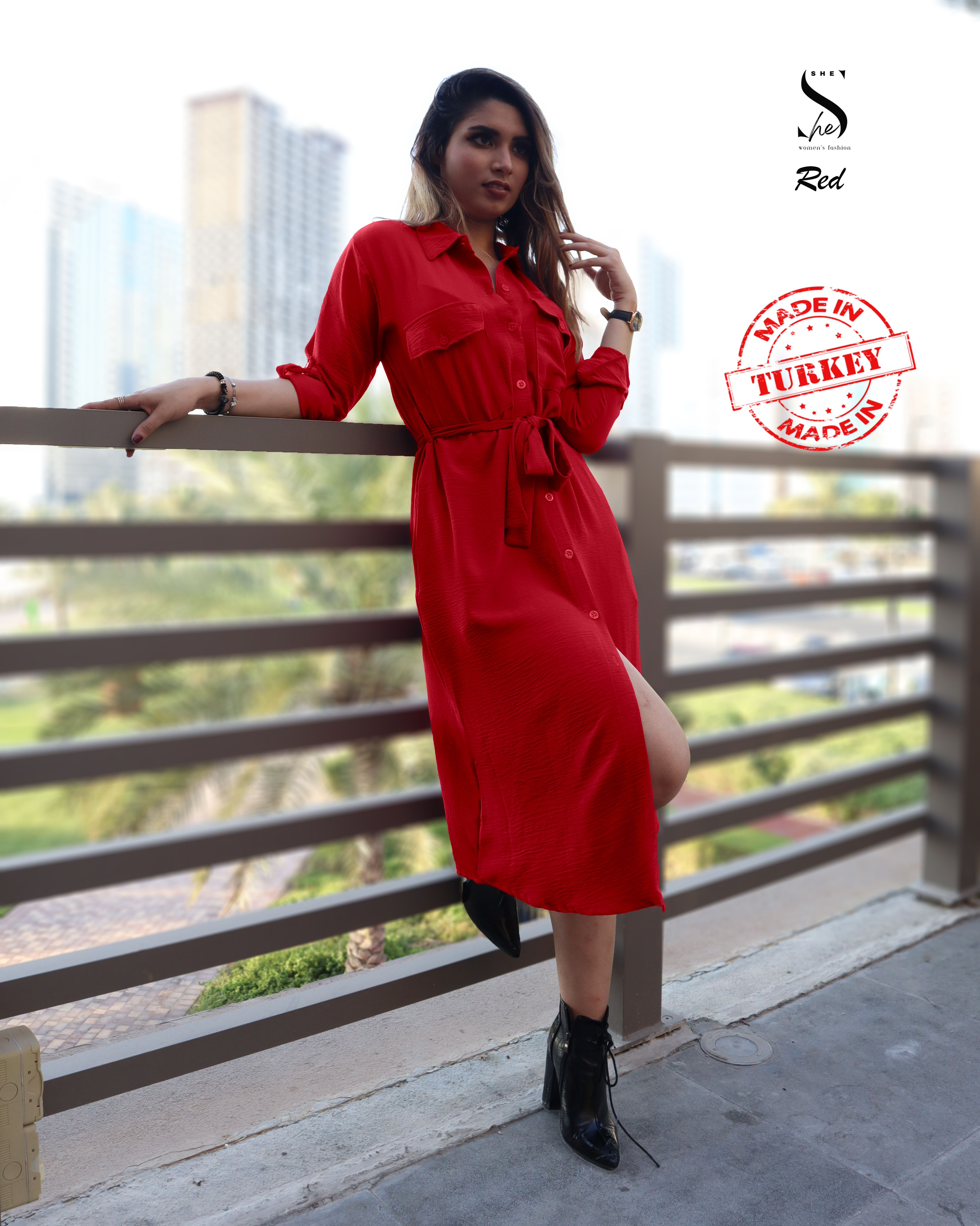 Made in Turkey Long Dress Pocket