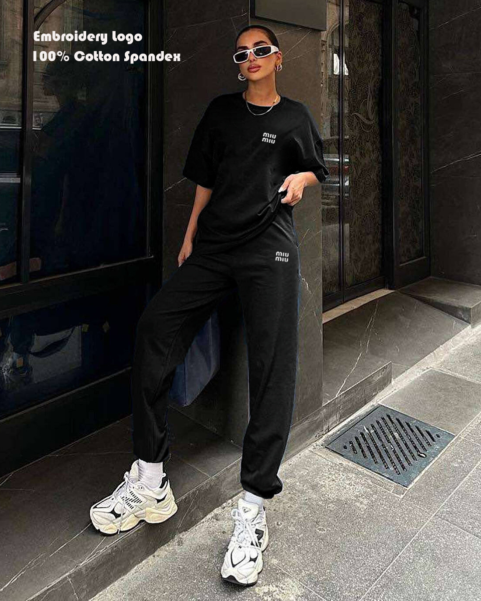 Women's Cotton T-Shirt and Trouser Tracksuit