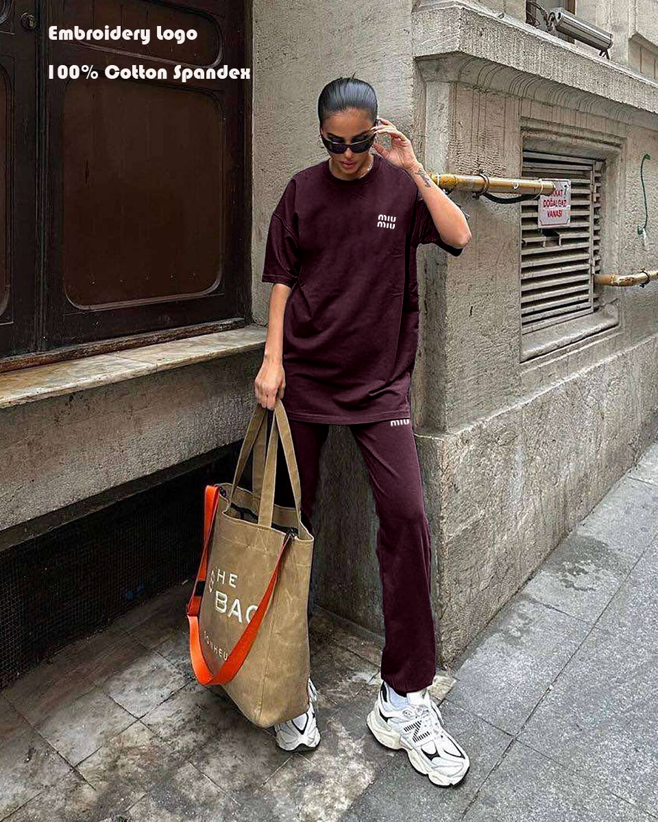 Women's Cotton T-Shirt and Trouser Tracksuit