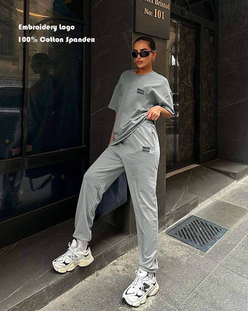 Women's Cotton T-Shirt and Trouser Tracksuit