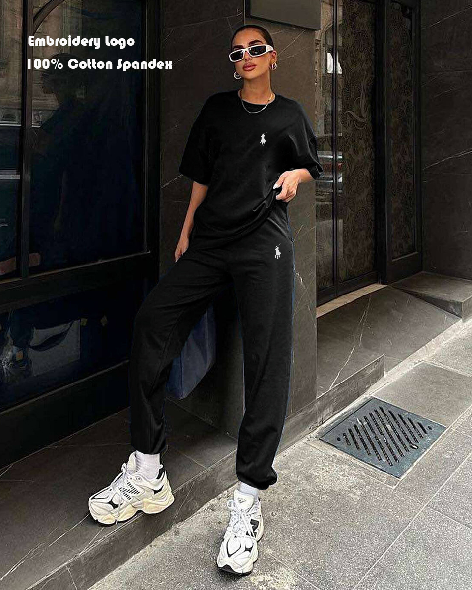 Women's Cotton T-Shirt and Trouser Tracksuit